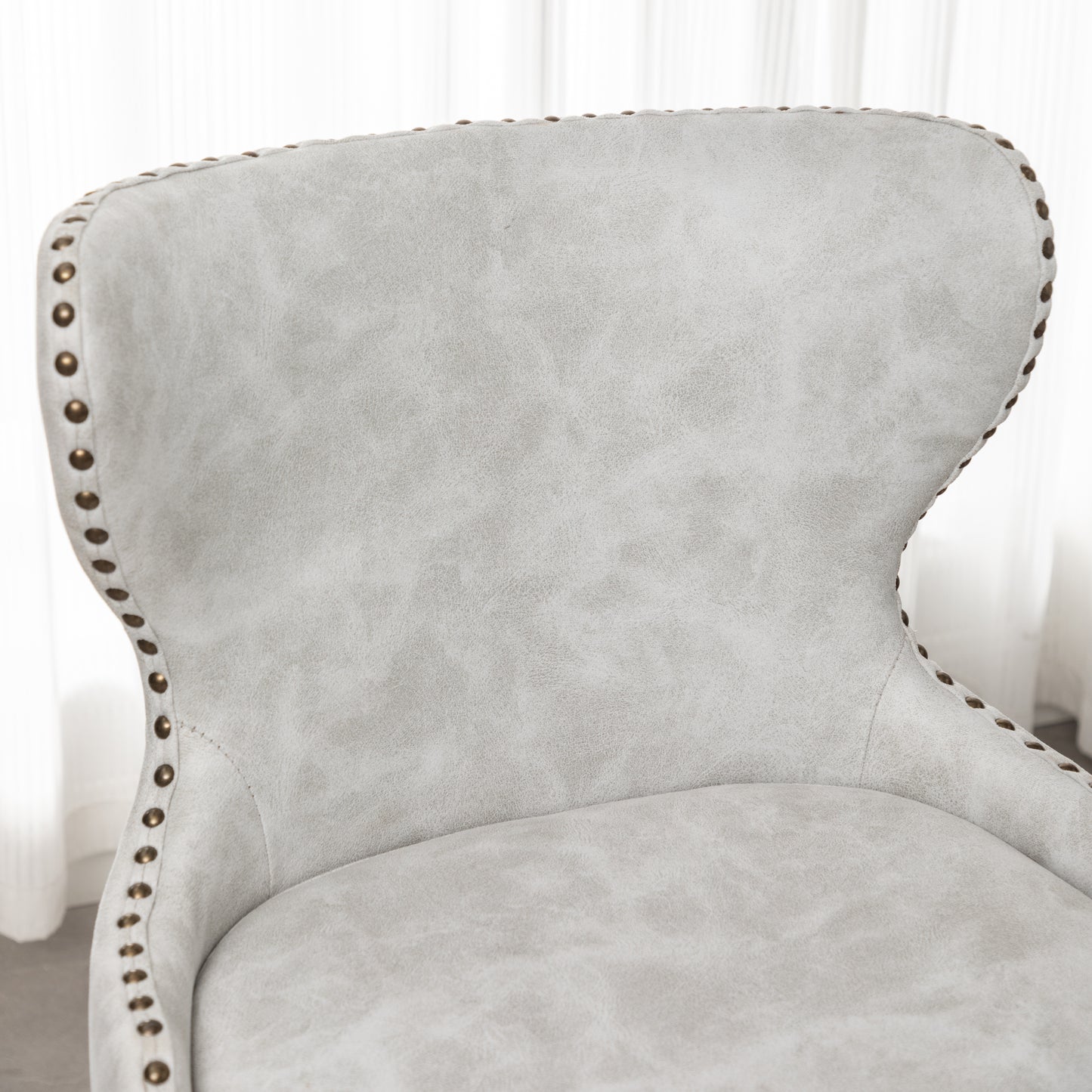 Roundhill Furniture Nevis Mid-century Modern Faux Leather Tufted Nailhead Trim Barstools, Set of 2