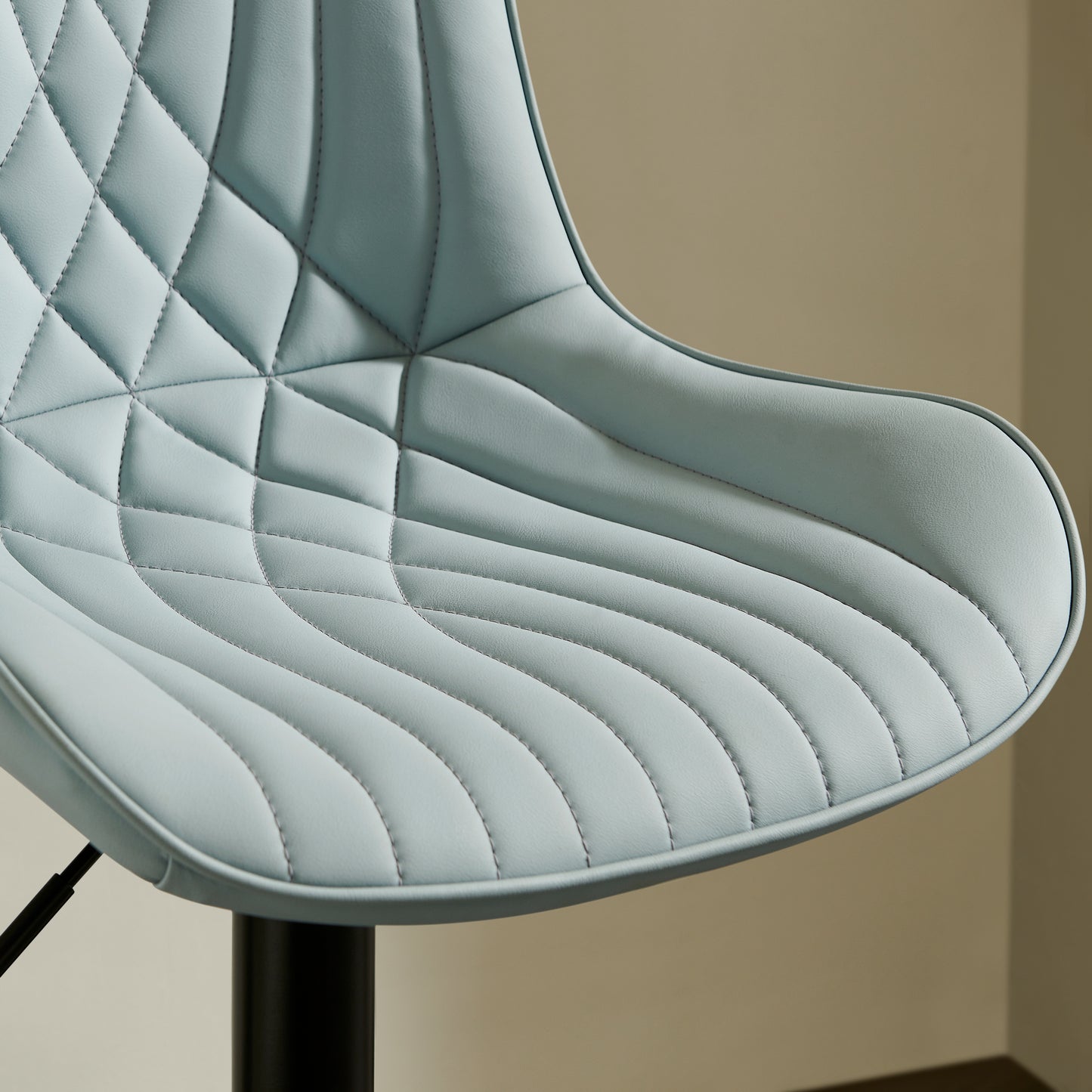 Roundhill Furniture Kovyn Contemporary Adjustable Barstool with Faux Leather Swivel Seats, Set of 2