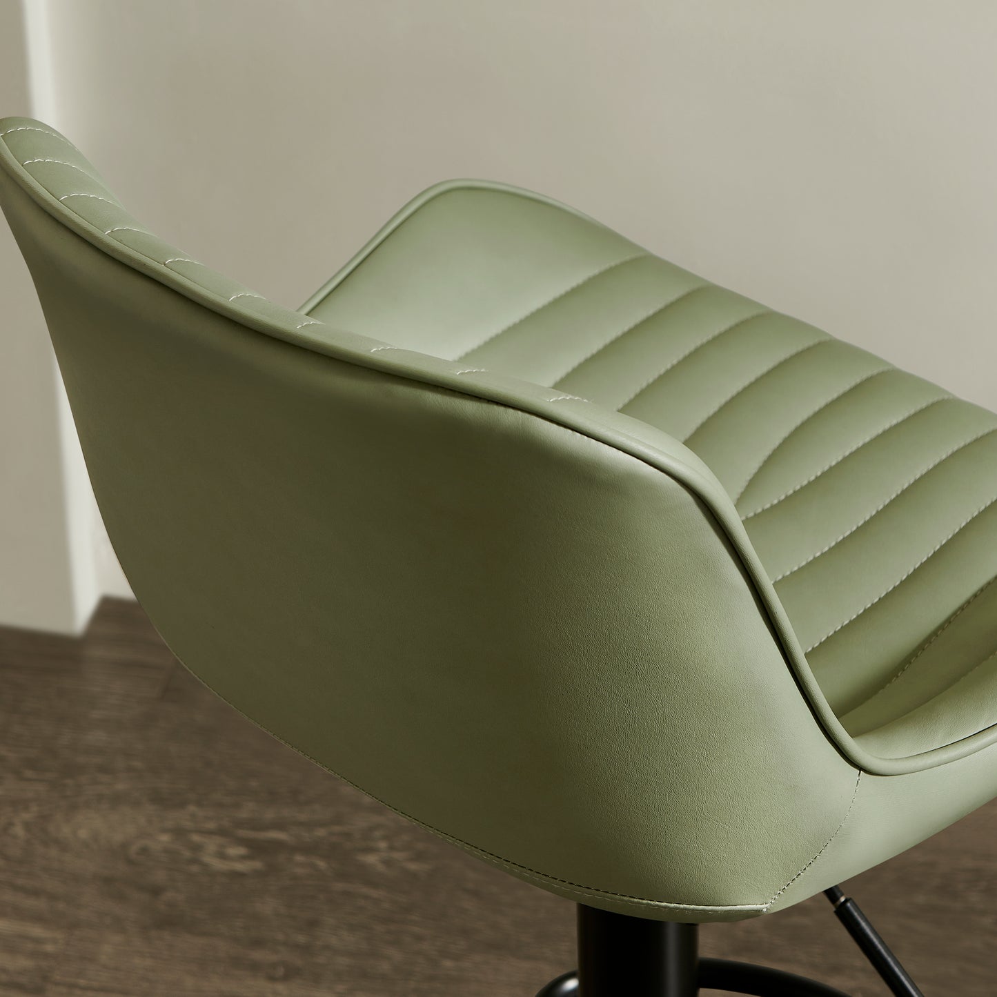 Roundhill Furniture Kovyn Contemporary Adjustable Barstool with Faux Leather Swivel Seats, Set of 2