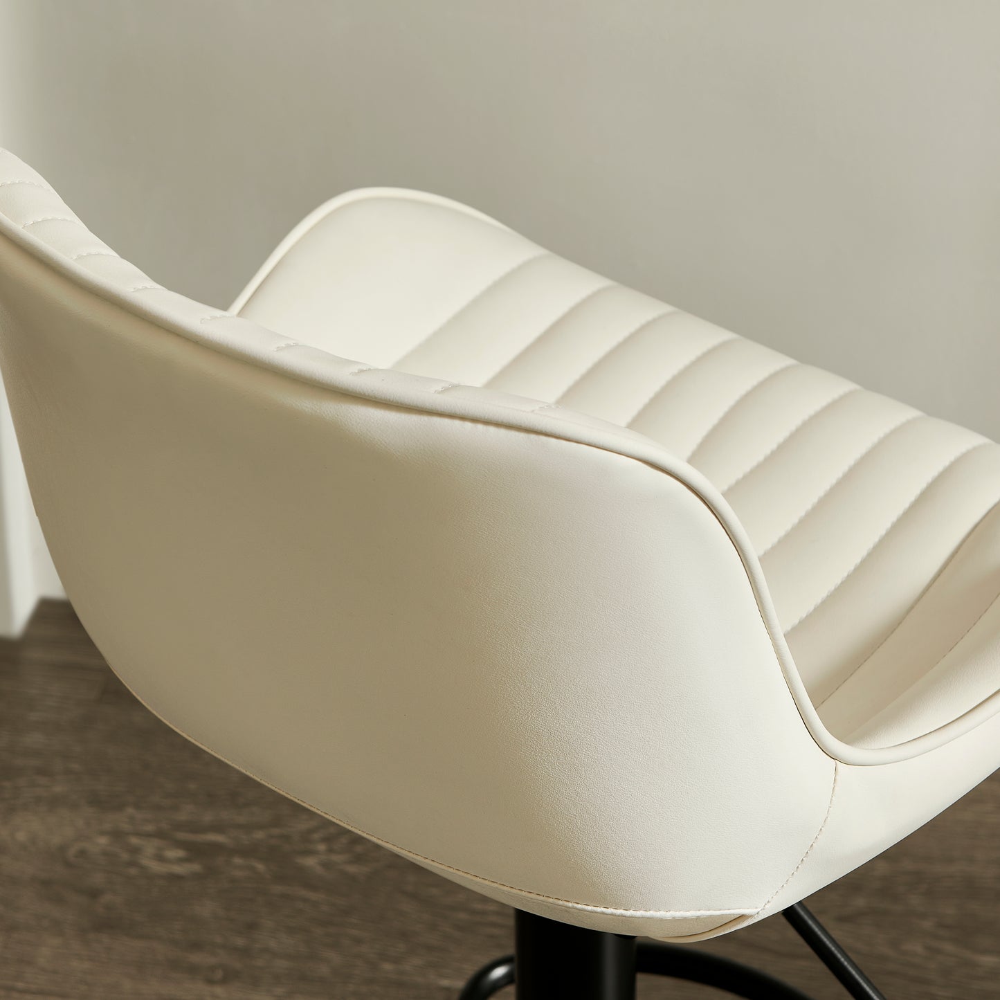 Roundhill Furniture Kovyn Contemporary Adjustable Barstool with Faux Leather Swivel Seats, Set of 2