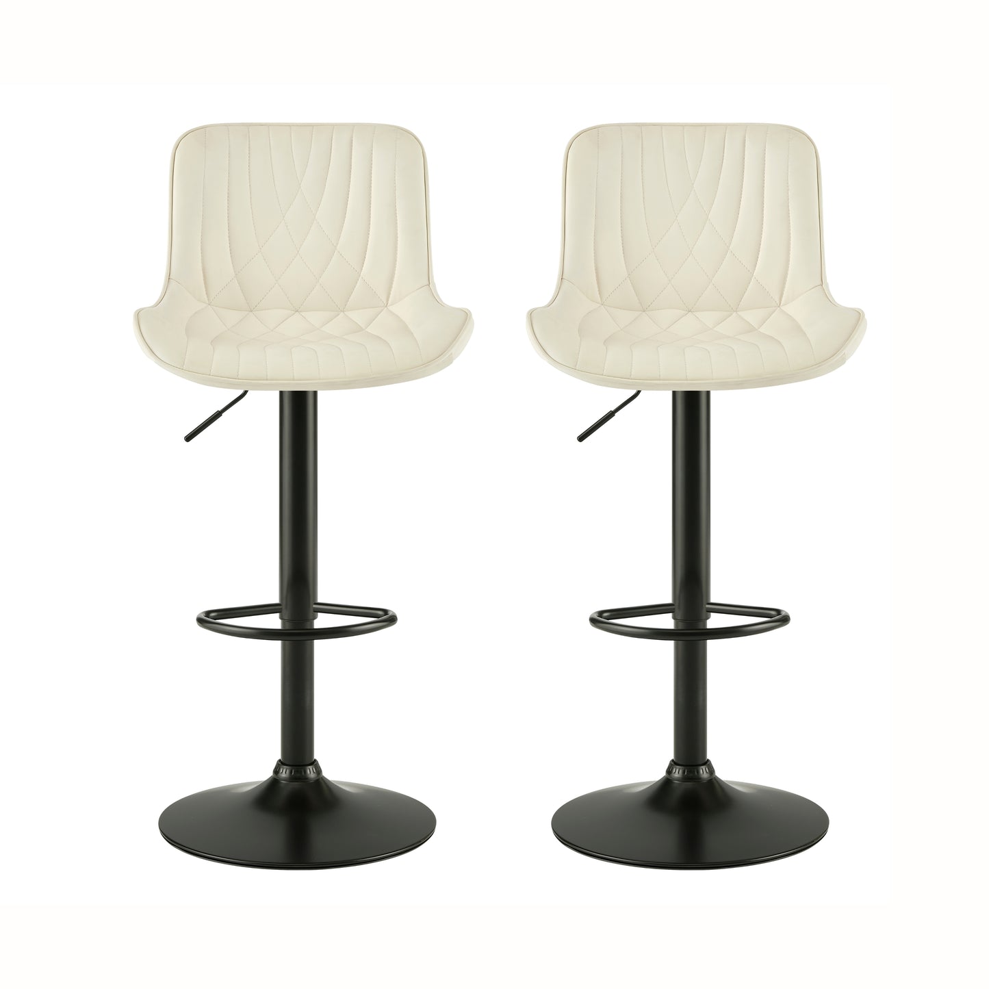 Roundhill Furniture Kovyn Contemporary Adjustable Barstool with Faux Leather Swivel Seats, Set of 2