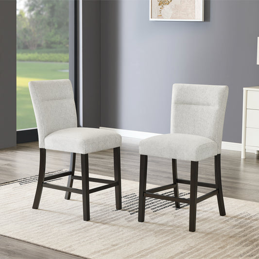 Roundhill Furniture Cavira Modern Upholstered Counter Height Stools, Set of 2, Gray