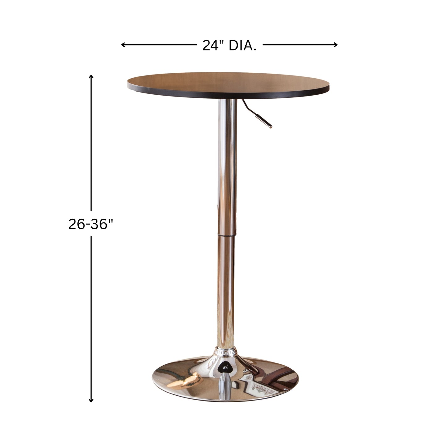 Adjustable Wood and Metal Bar Table