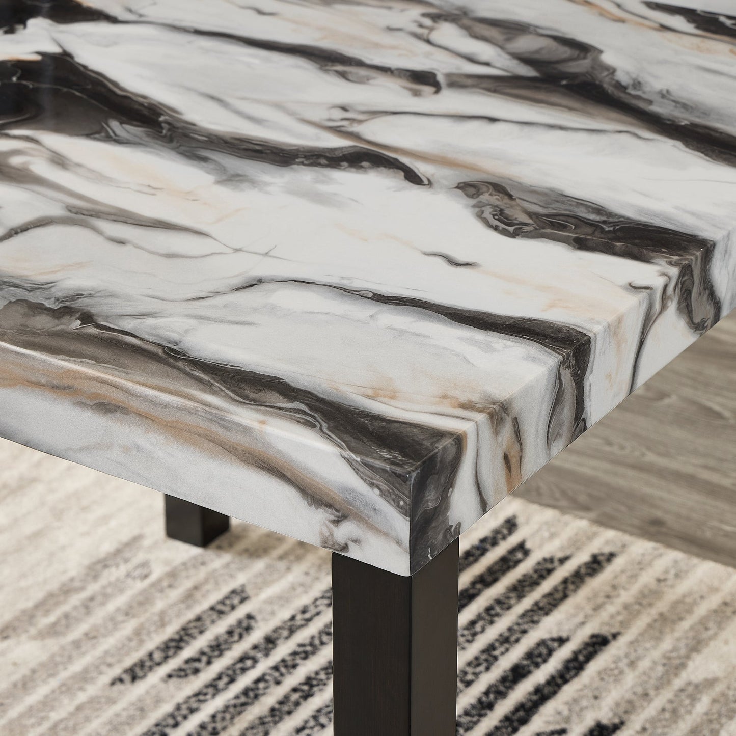 Roundhill Furniture Cavira Modern Faux Marble Counter Height Dining Table