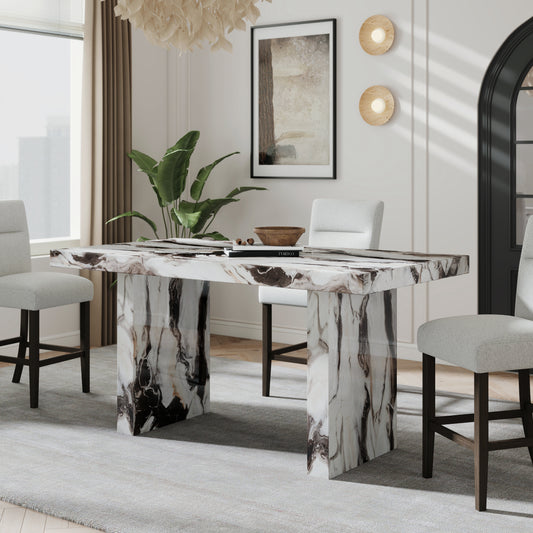 Annex & Co Cavira Modern Faux Marble Counter Height Dining Table