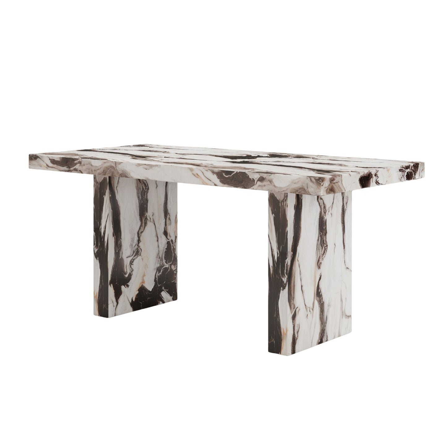 Roundhill Furniture Cavira Modern Faux Marble Counter Height Dining Table