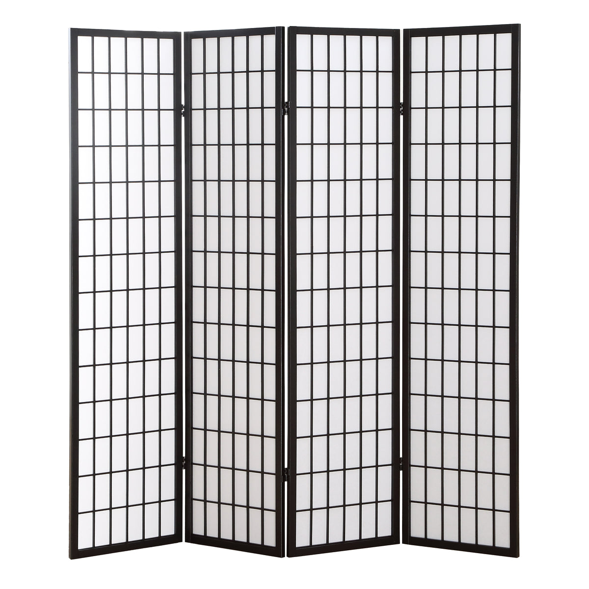 4 Panel Black Oriental Shoji Screen / Room Divider