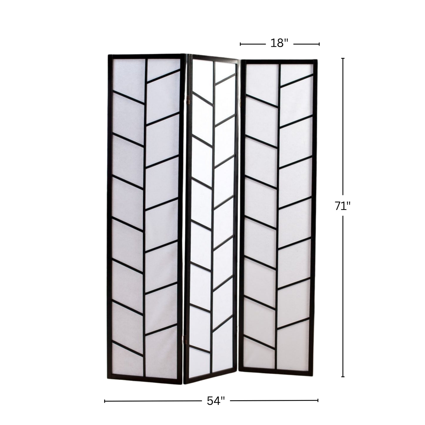 Climbing 3-Panel Screen Room Divider - Black