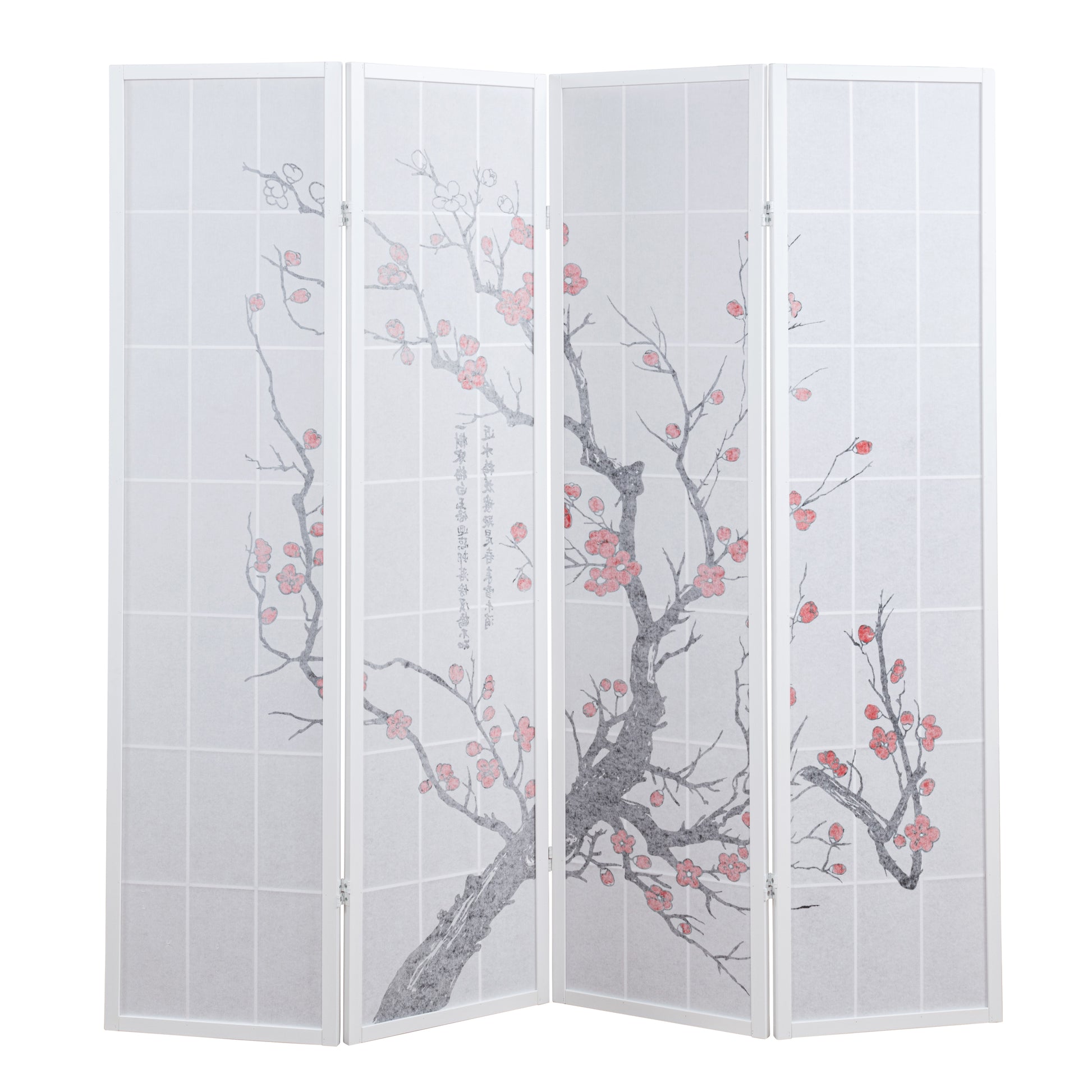 Oriental Furniture unico Fireplace Screen, schermo 121,9 cm basso Cherry Blossom Shoji divisorio, nero 4 pannello Oriental Furniture unico Fireplace Screen, schermo 121,9 cm basso Cherry Blossom Shoji divisorio, nero 4 pannello