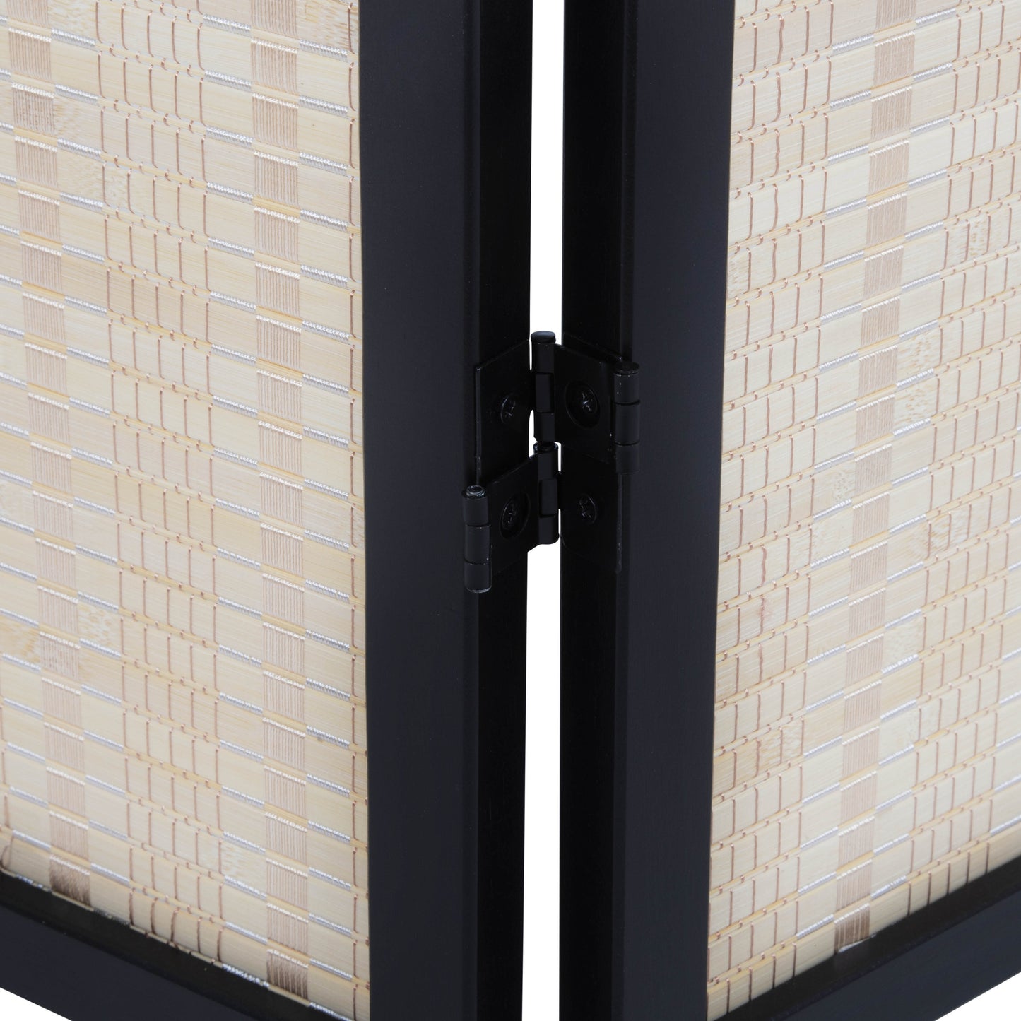 Roundhill Furniture Inkwell 4-Panel Bamboo Room Divider, Folding Portable Partition Screen