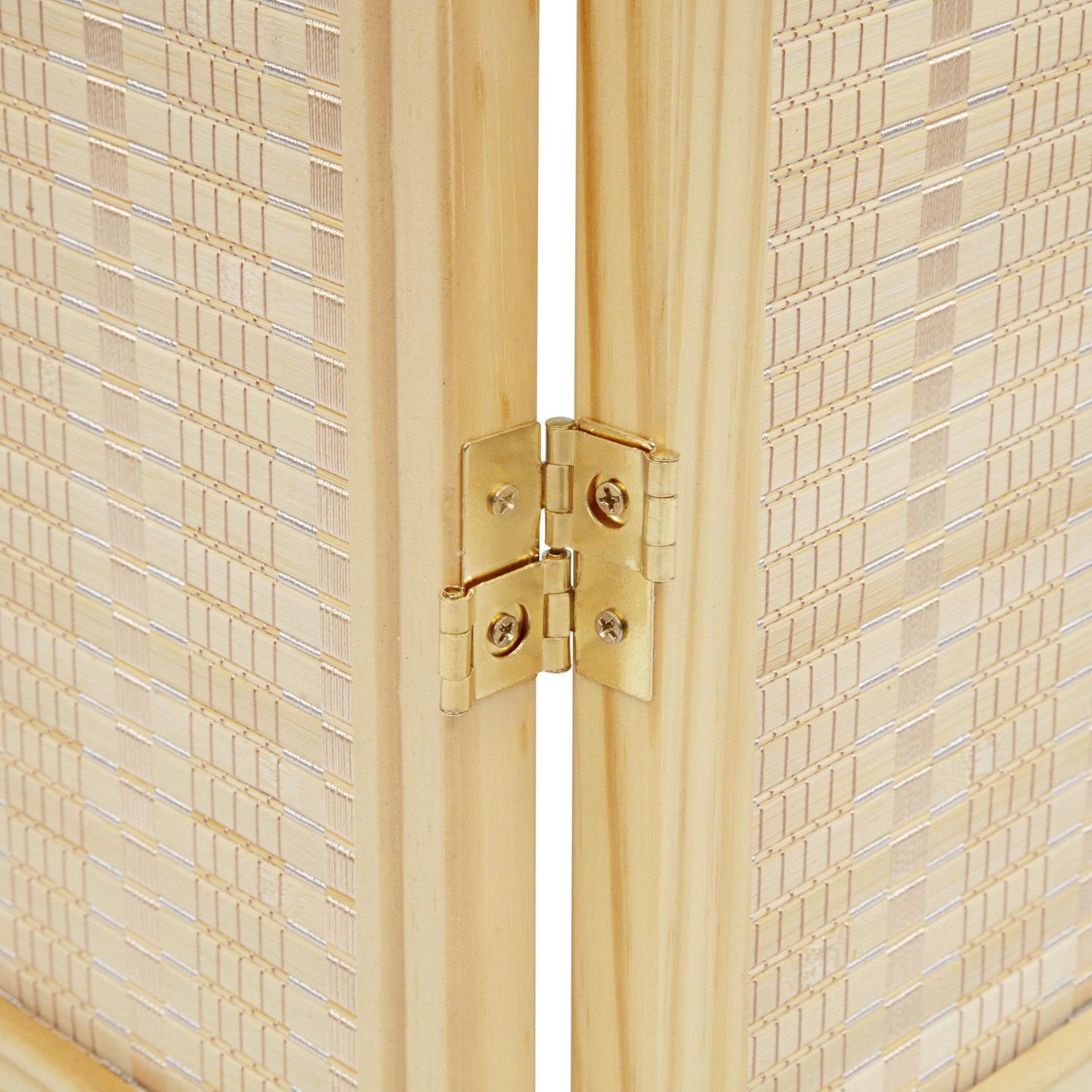 Roundhill Furniture Inkwell 4-Panel Bamboo Room Divider, Folding Portable Partition Screen