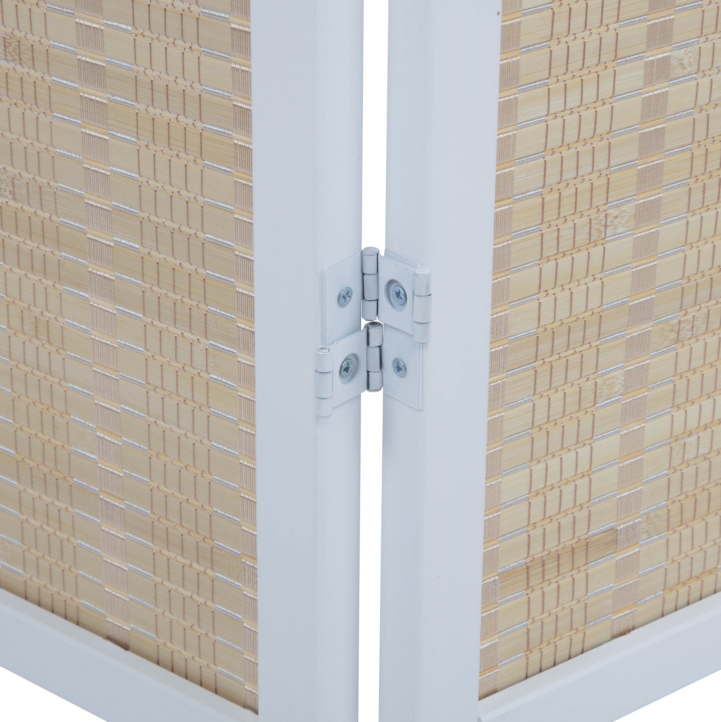 Roundhill Furniture Inkwell 4-Panel Bamboo Room Divider, Folding Portable Partition Screen