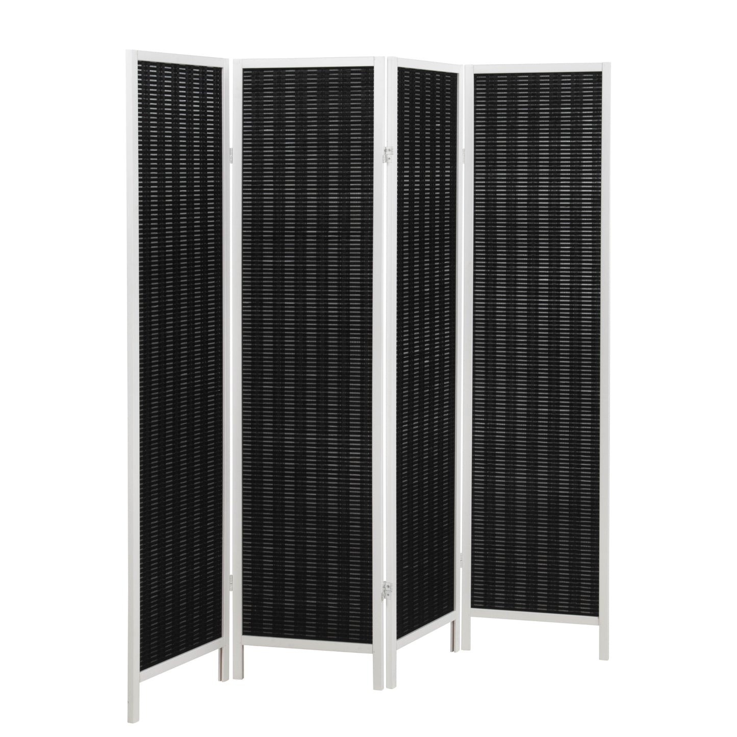 Roundhill Furniture Inkwell 4-Panel Bamboo Room Divider, Folding Portable Partition Screen