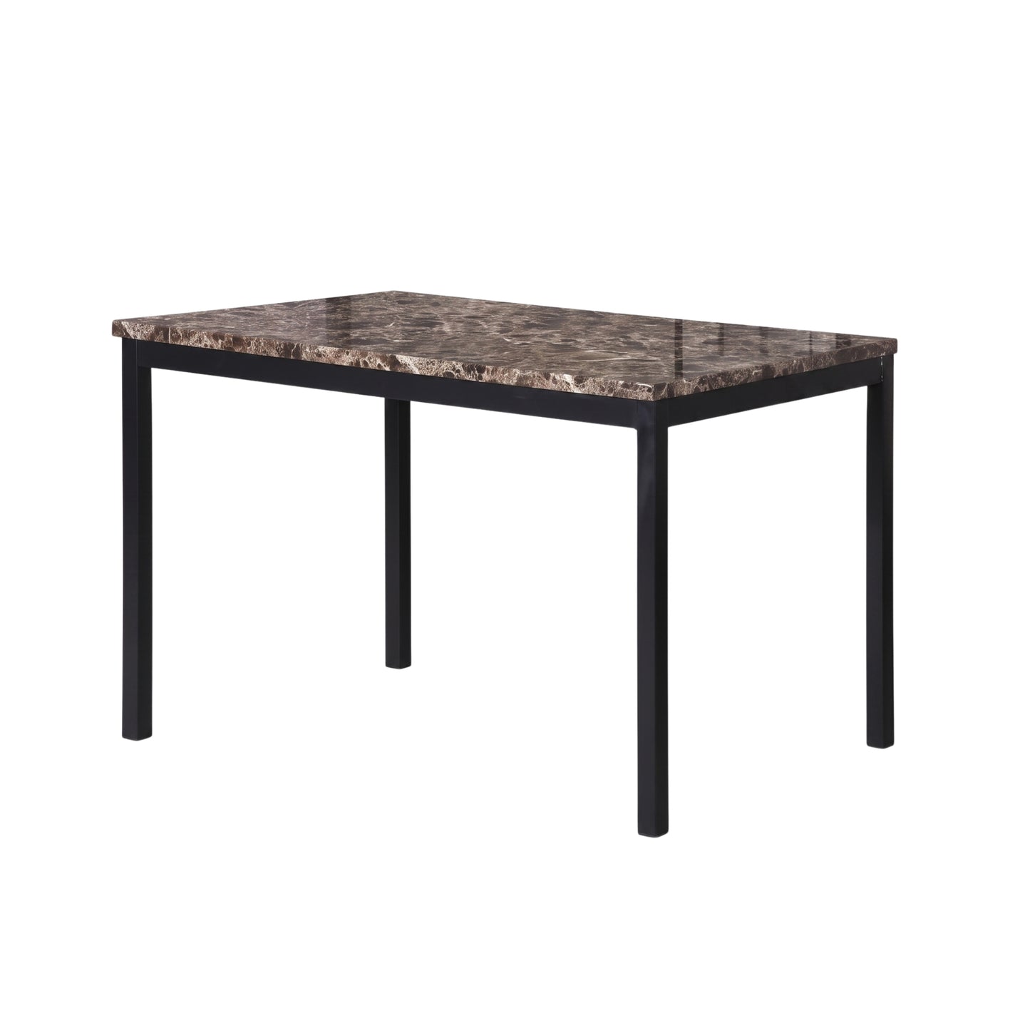 Noyes Metal Dining Table with Laminated Faux Marble Top
