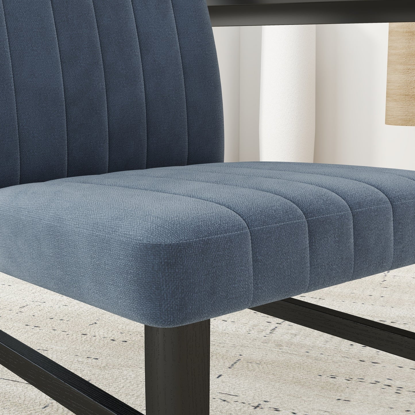 Tabner Edo 5-Piece Dining Set, Round Trestle Table and 4 Upholstered Chairs