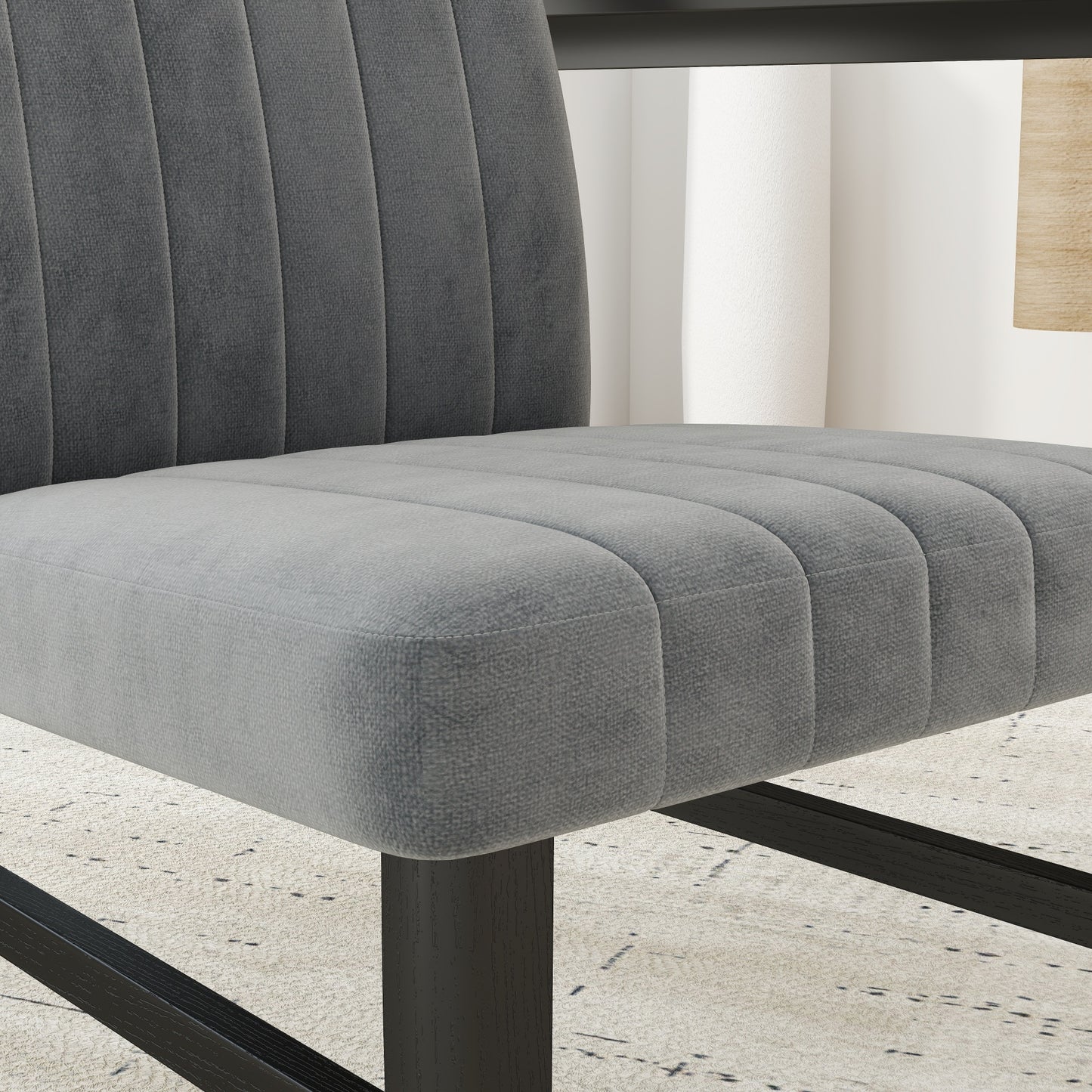 Tabner Edo 5-Piece Dining Set, Round Trestle Table and 4 Upholstered Chairs