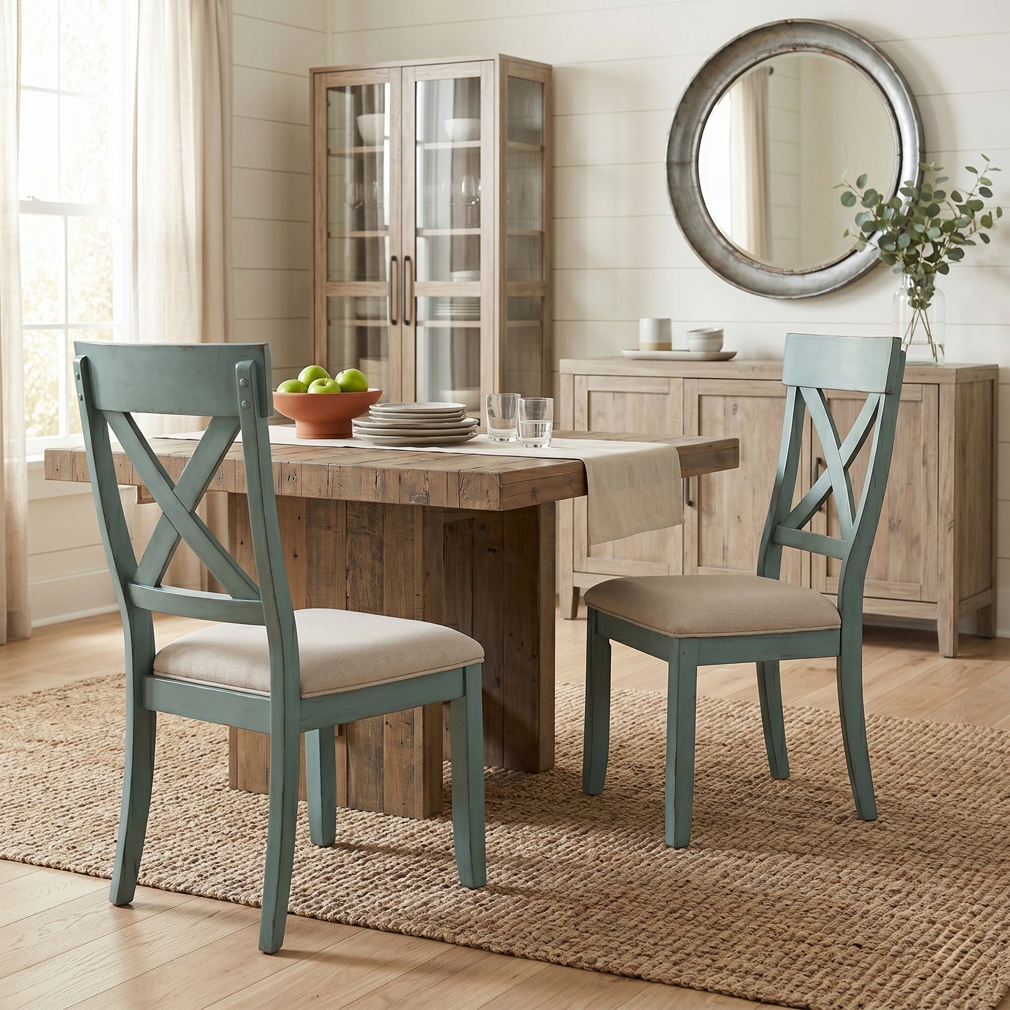 Prato 5-Piece Dining table'set with Cross Back Chairs