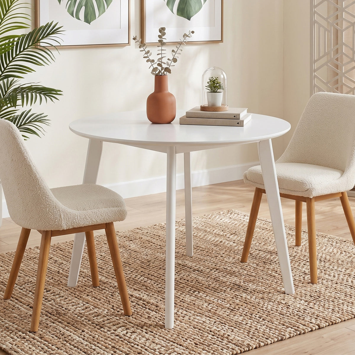 Roma Contemporary White Round Dining Table