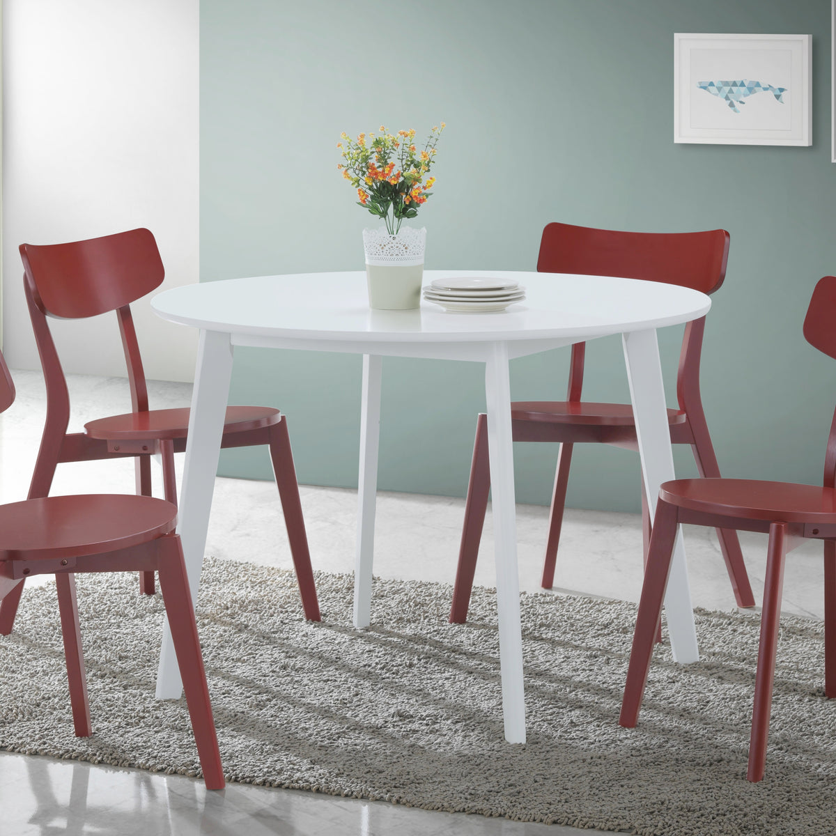 Roma Contemporary White Round Dining Table