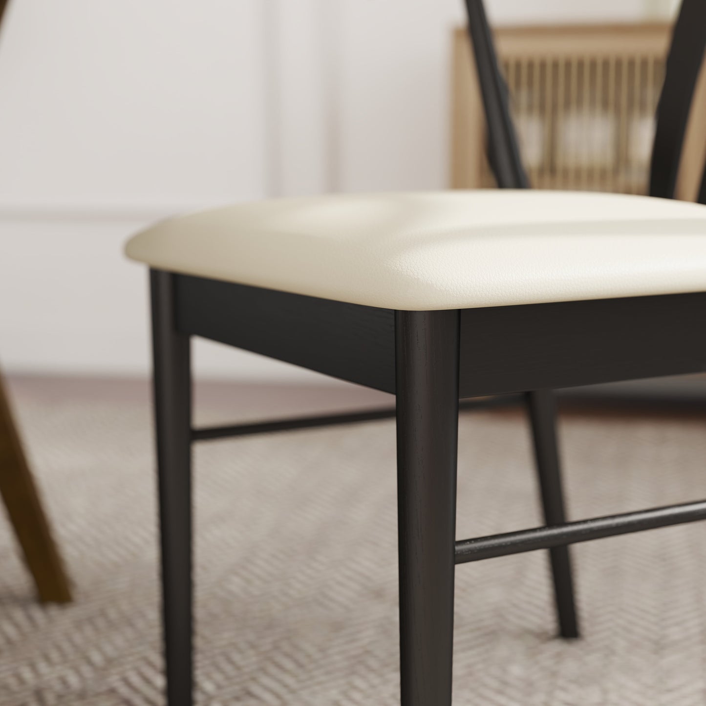 Roundhill Furniture Lavin Modern 5-Piece Dining Set, Walnut Finished Dining Table with 4 Wishbone Chairs