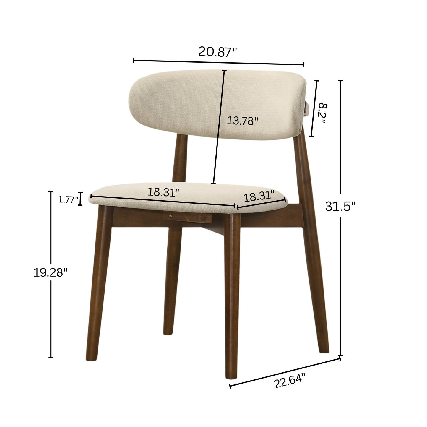 Roundhill Furniture Lavin 5-Piece Dining Set, Contemporary Dining Table with 4 Stylish Chairs, Walnut Finish
