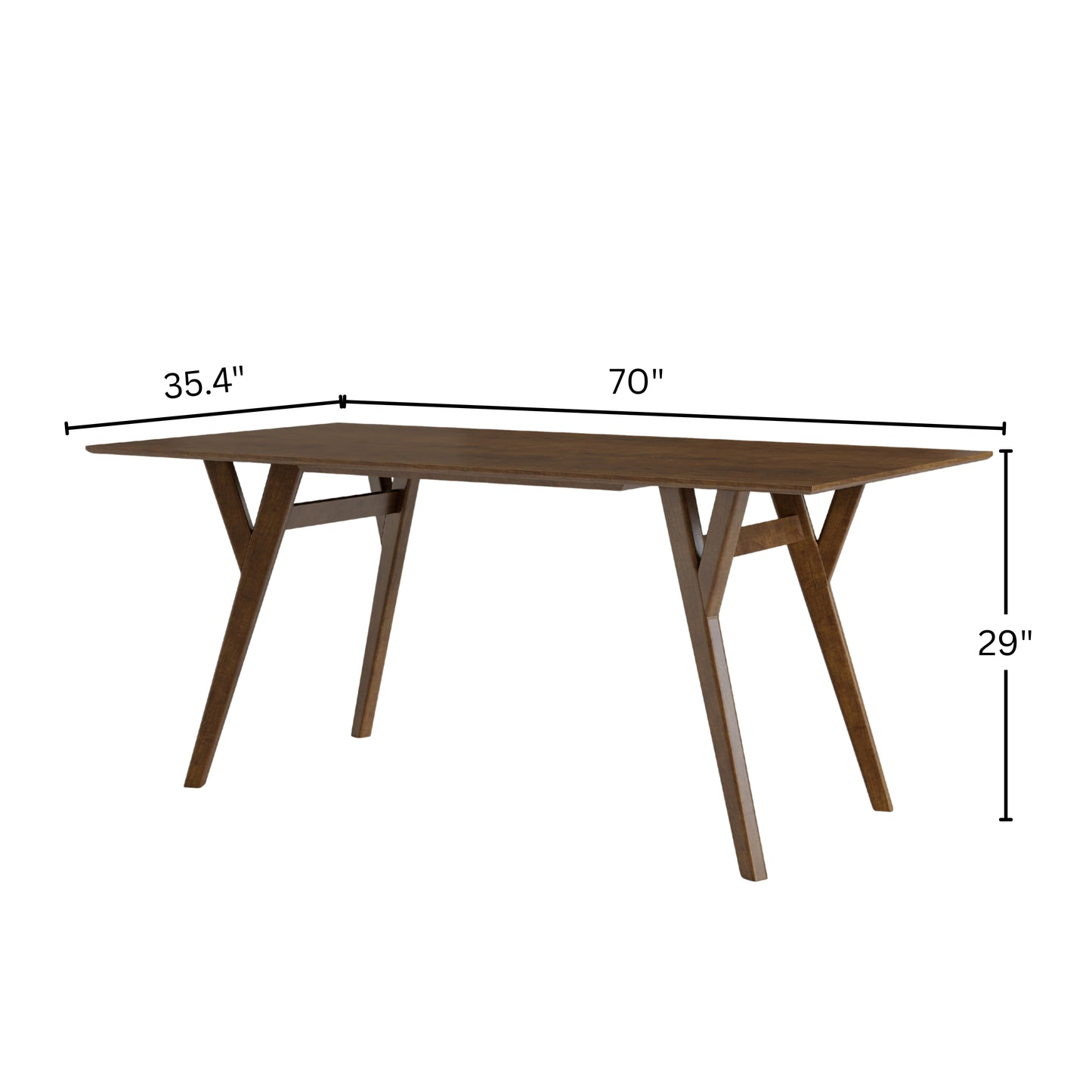 Roundhill Furniture Lavin 7-Piece Dining Set, Contemporary Dining Table with 6 Stylish Chairs, Walnut Finish