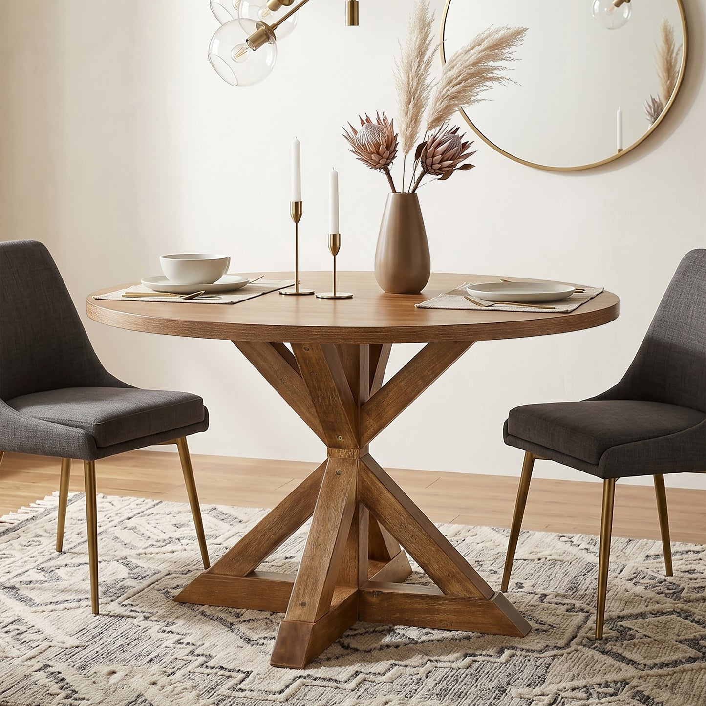 Windvale Cross-Buck Base Dining Table