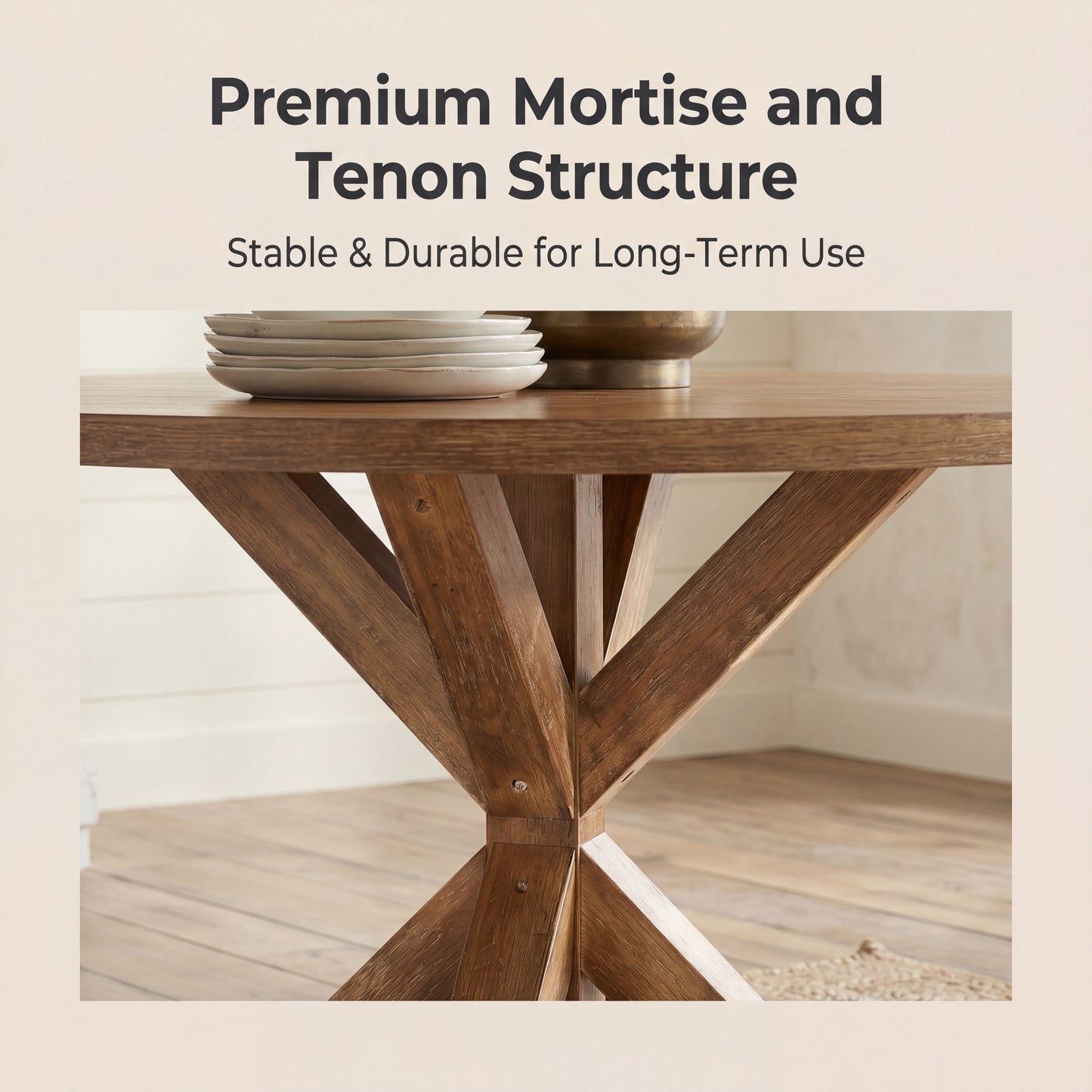 Windvale Cross-Buck Base Dining Table