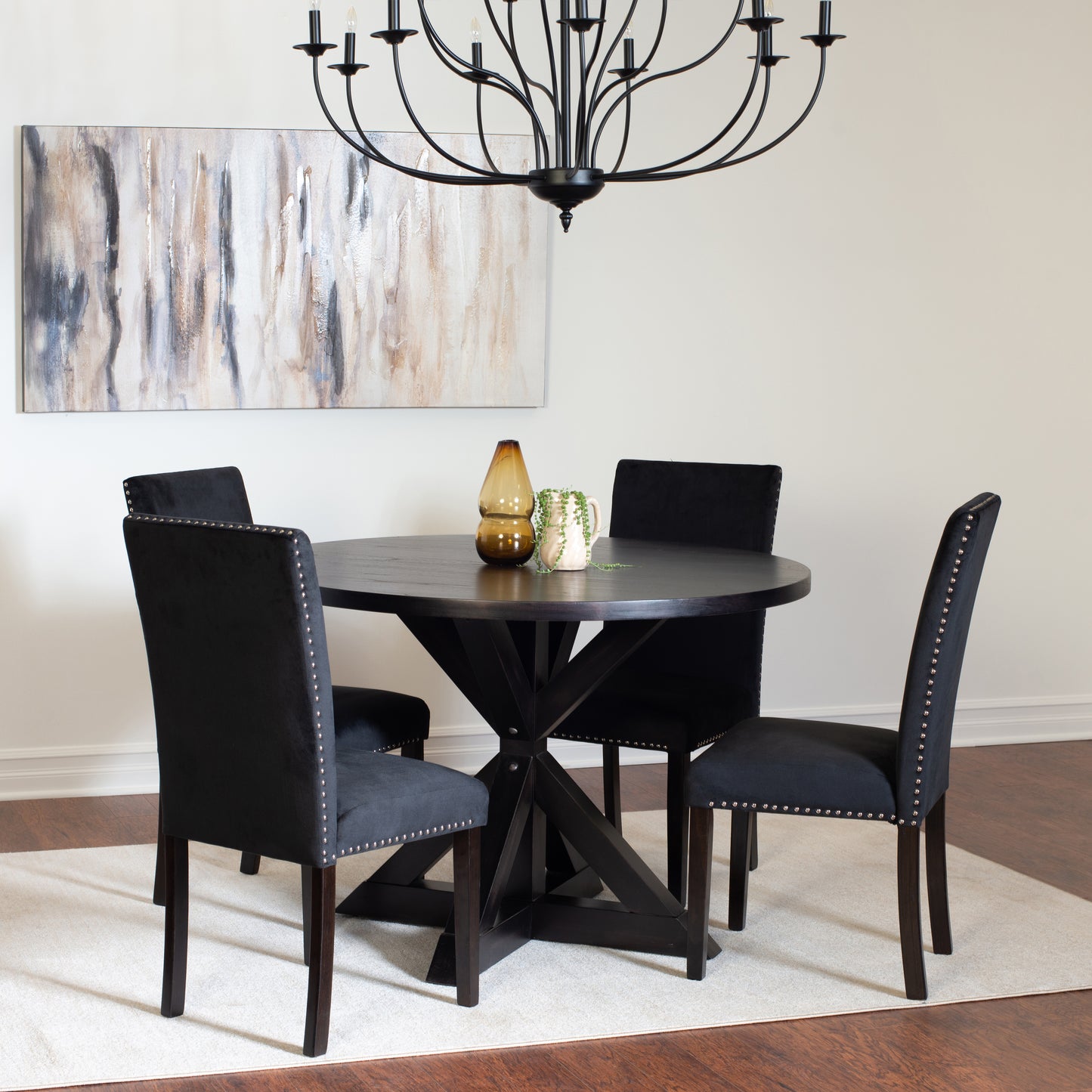 Enbridge 5-piece Dining Set, Cross-Buck Dining Table with 4 Stylish Chairs