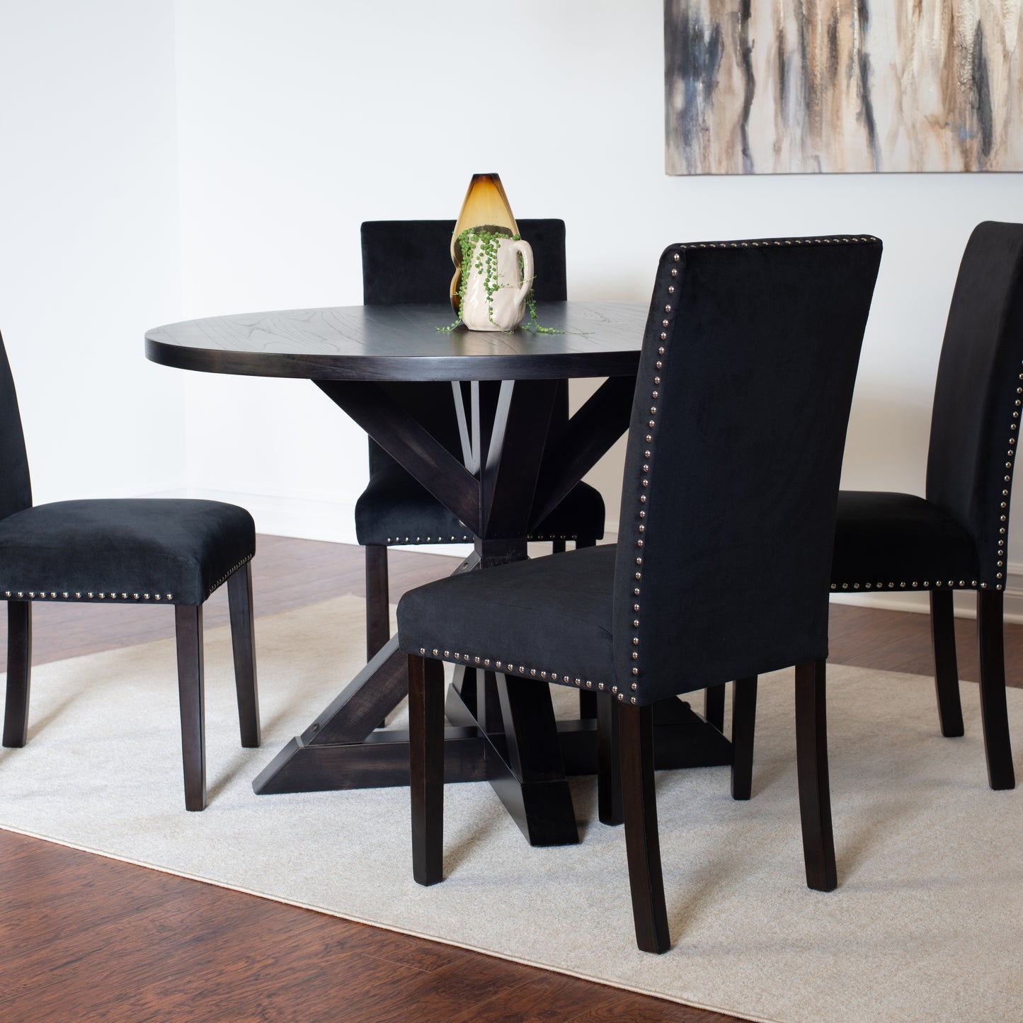 Enbridge 5-piece Dining Set, Cross-Buck Dining Table with 4 Stylish Chairs