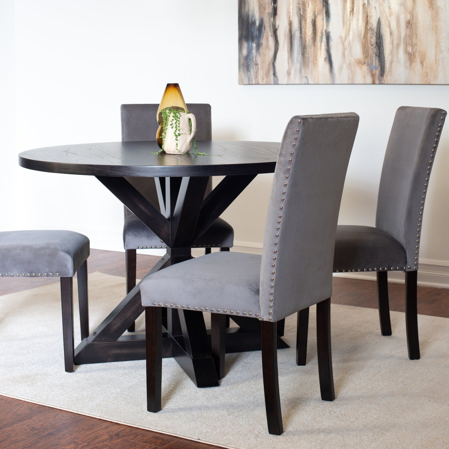 Enbridge 5-piece Dining Set, Cross-Buck Dining Table with 4 Stylish Chairs