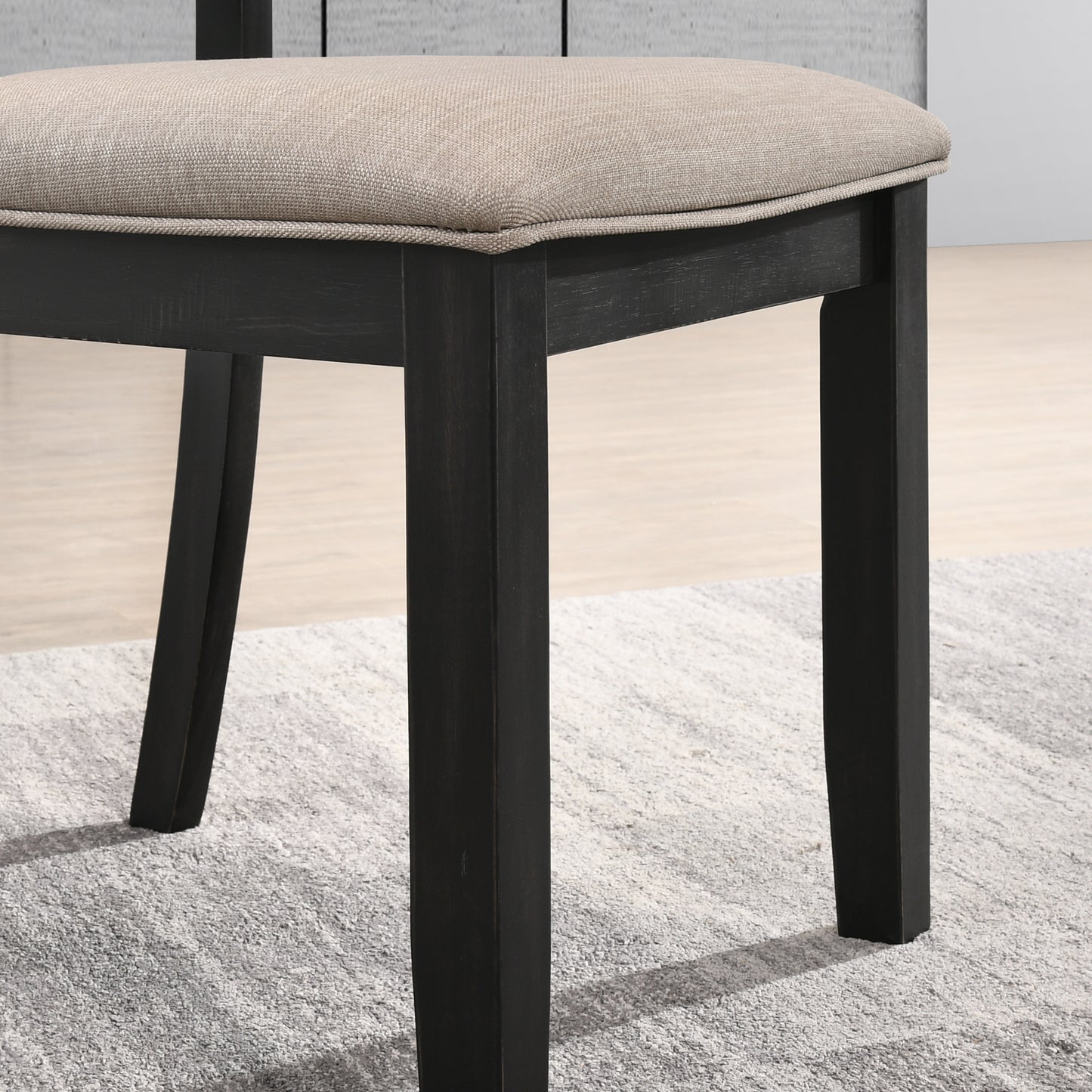 Windvale 5-Piece Dining Set, Cross-Buck Round Table with 4 Stylish Chairs