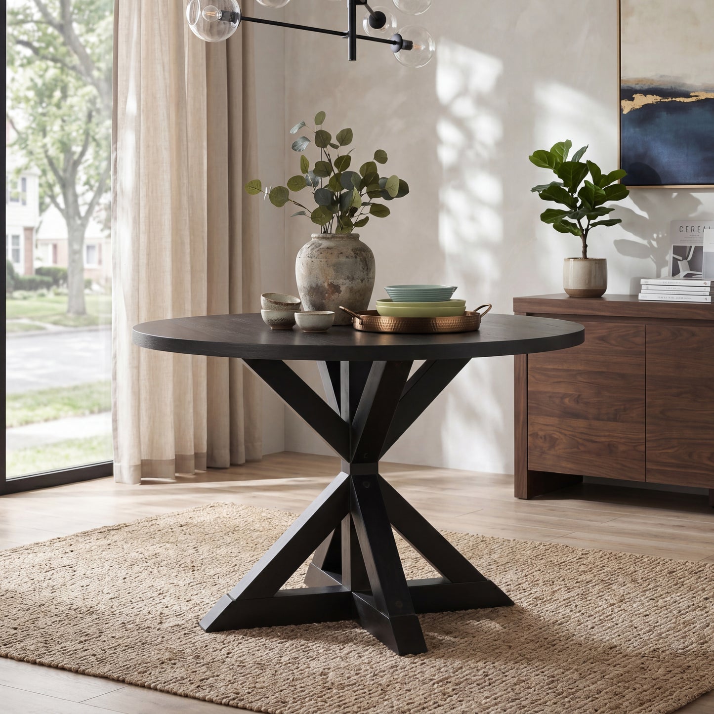 Windvale Cross-Buck Base Dining Table