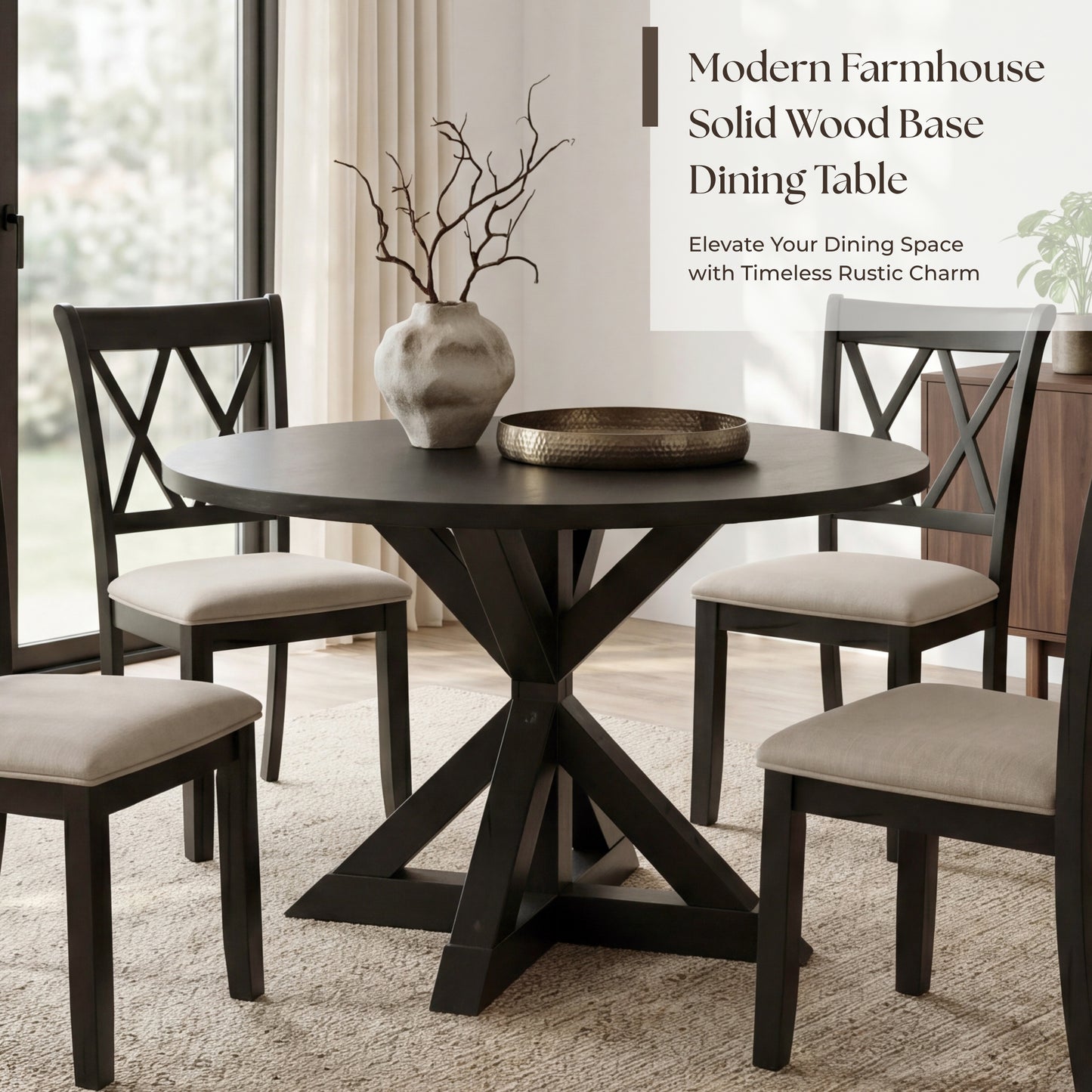 Windvale Cross-Buck Base Dining Table