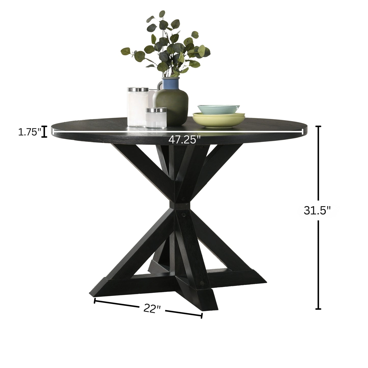 Windvale Cross-Buck Base Dining Table
