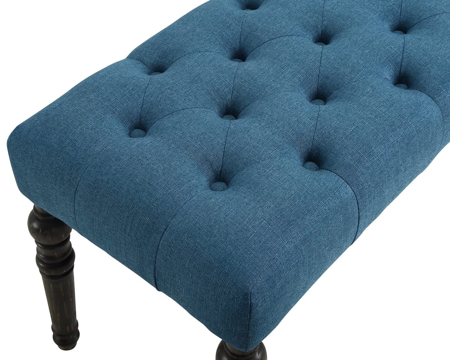 Roundhill Furniture Leviton Urban Style Dark Wash Wood Dining Set: Table, 4 Chairs and Bench, Blue