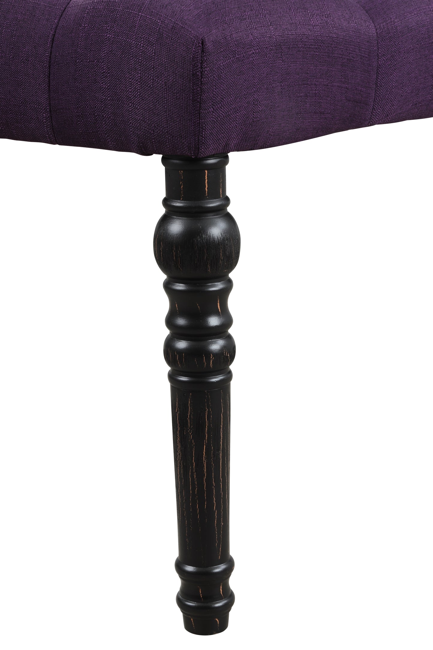 Roundhill Furniture Leviton Urban Style Dark Wash Wood Dining Set: Table, 4 Chairs and Bench, Purple