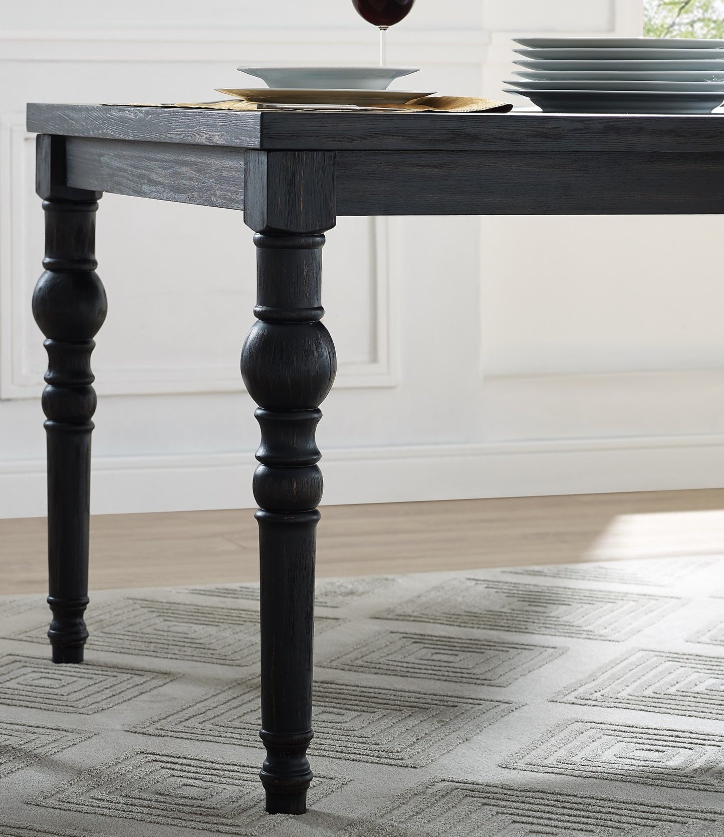 Roundhill Furniture Leviton Urban Style Dining Set: Table and 4 Chairs, Purple