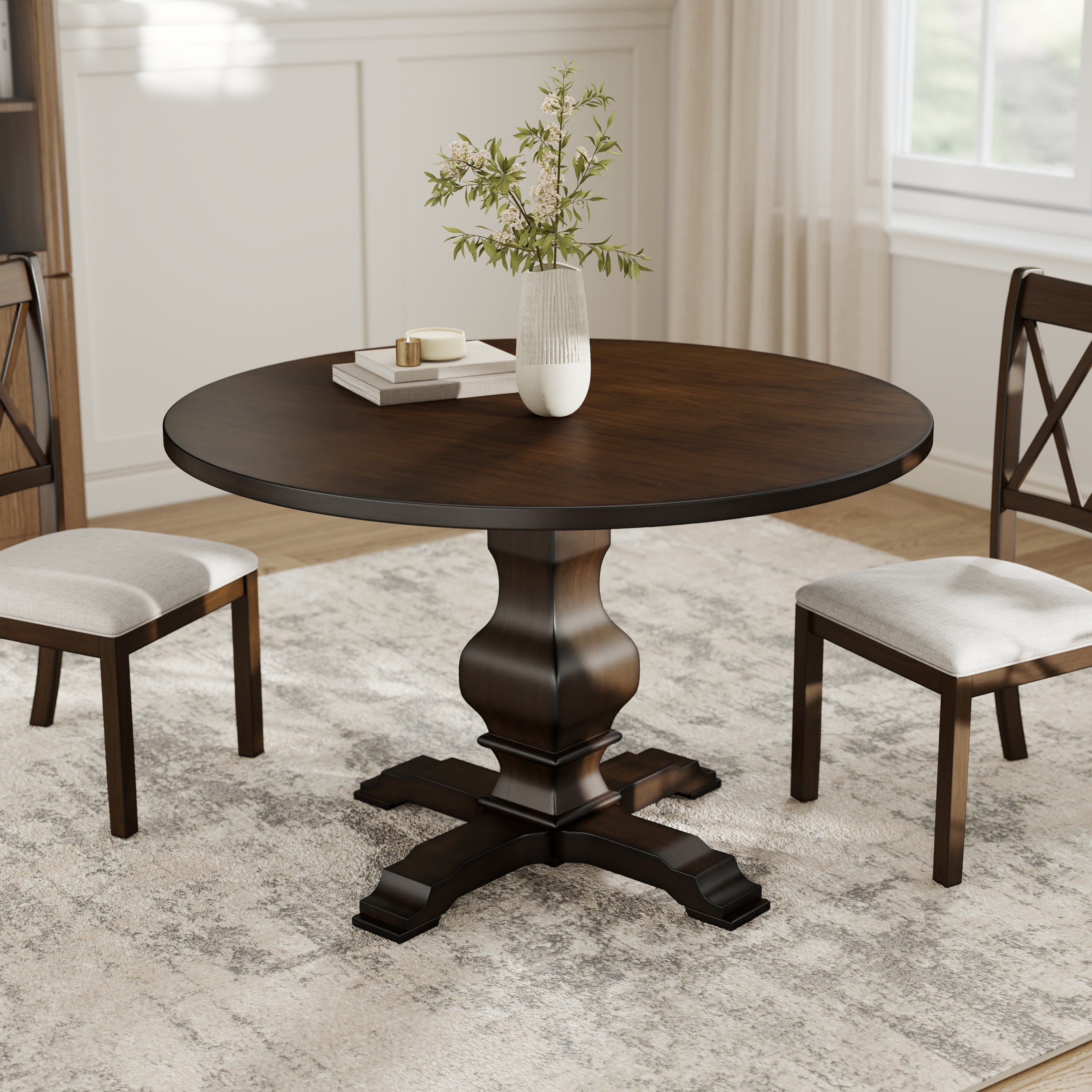 Roundhill Furniture Havre Pedestal Dining Table
