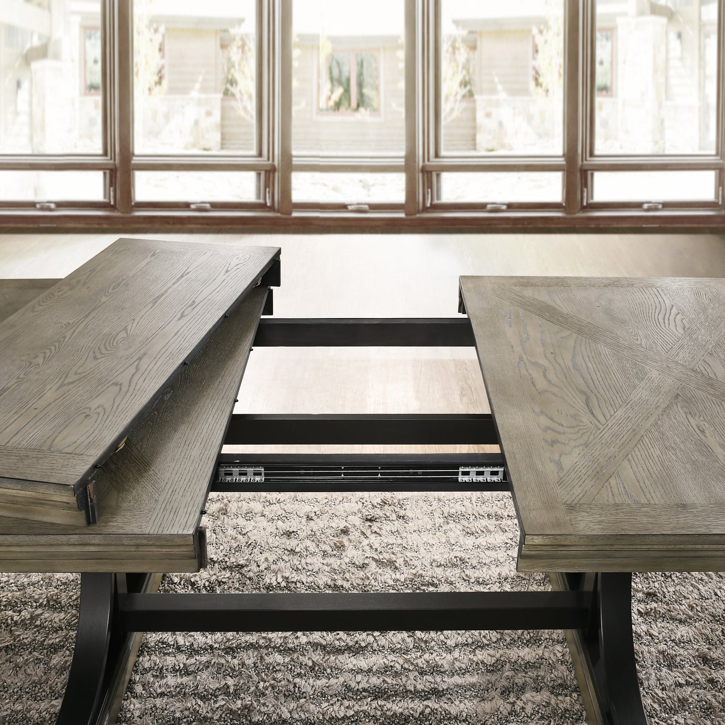 Dasher Nailhead Driftwood Finish Table