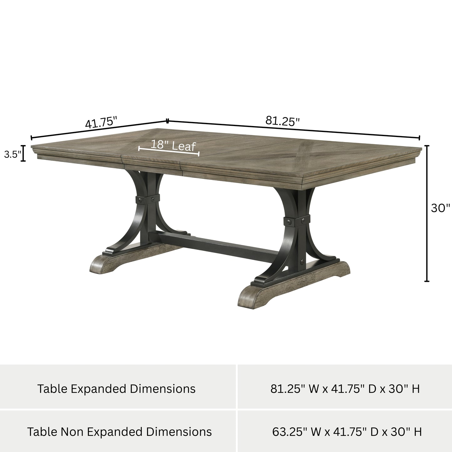 Dasher Nailhead Driftwood Finish Table