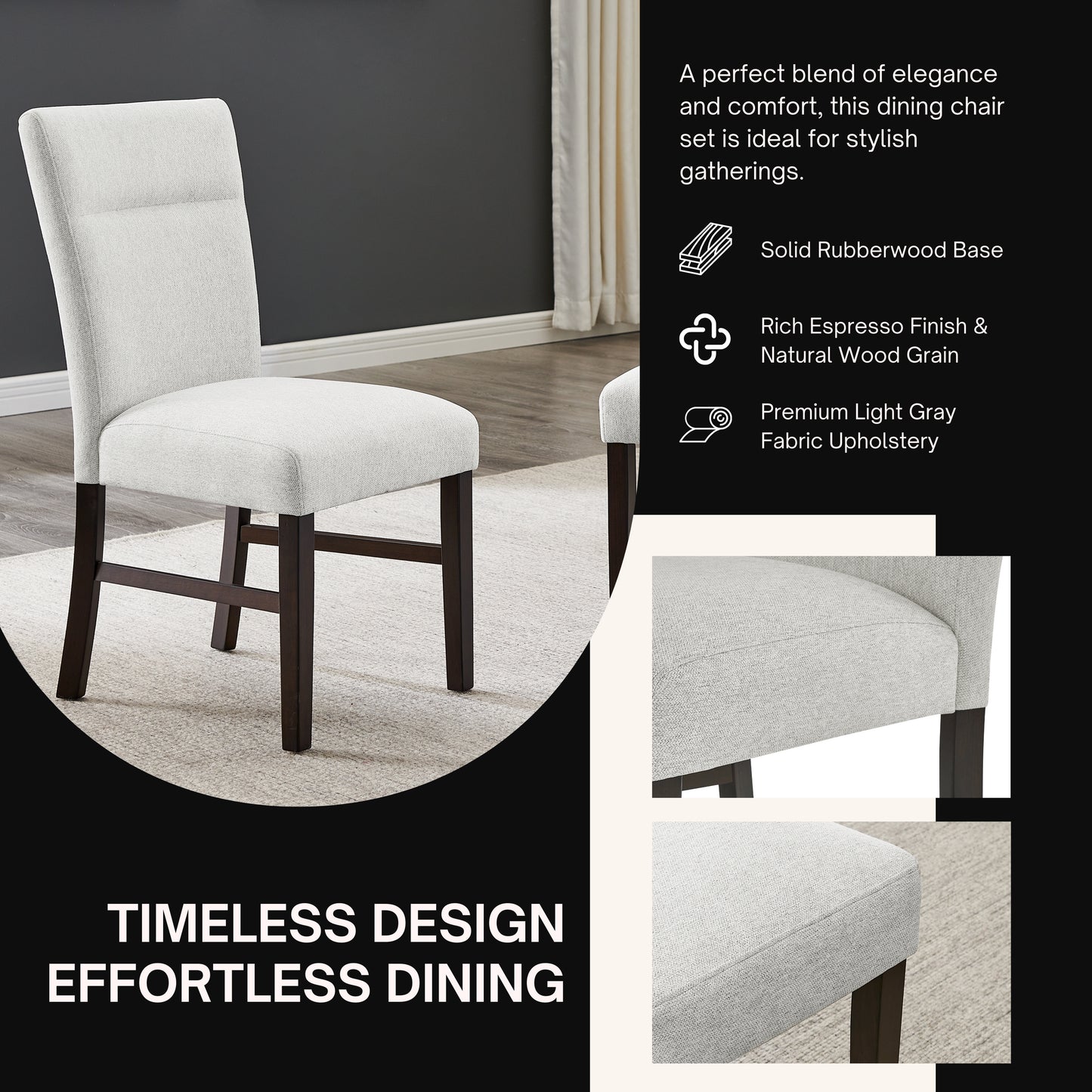 Roundhill Furniture Cavira 5-Piece Modern Dining Set, Faux Marble Dining Table with Four Upholstered Chairs