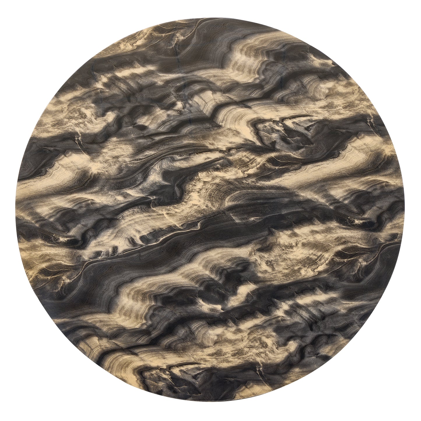 Roundhill Furniture Cavira Modern Faux Marble Dining Table with Wood Pedestal Base