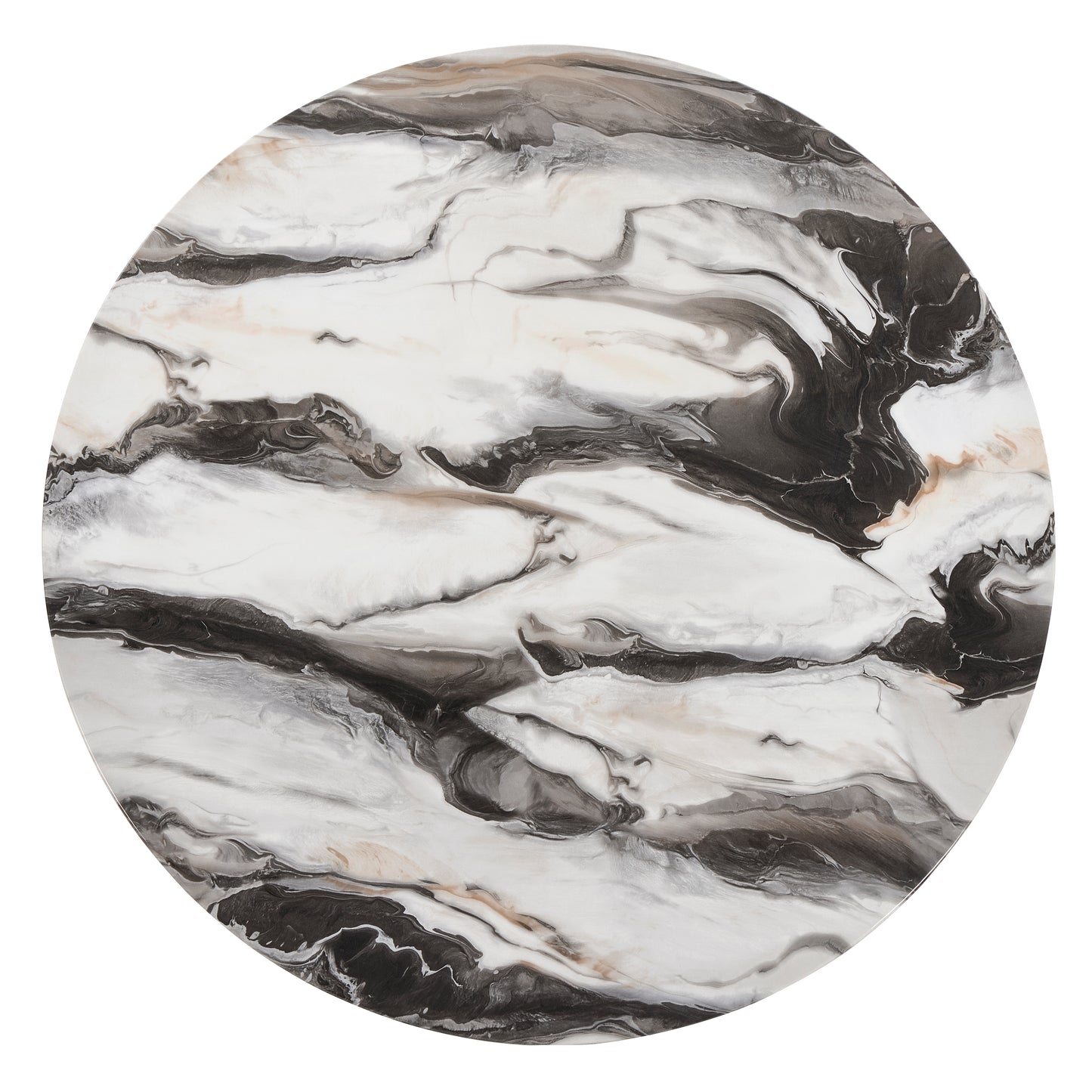 Roundhill Furniture Cavira 5-Piece Modern Dining Set, Faux Marble Dining Table with Four Upholstered Chairs