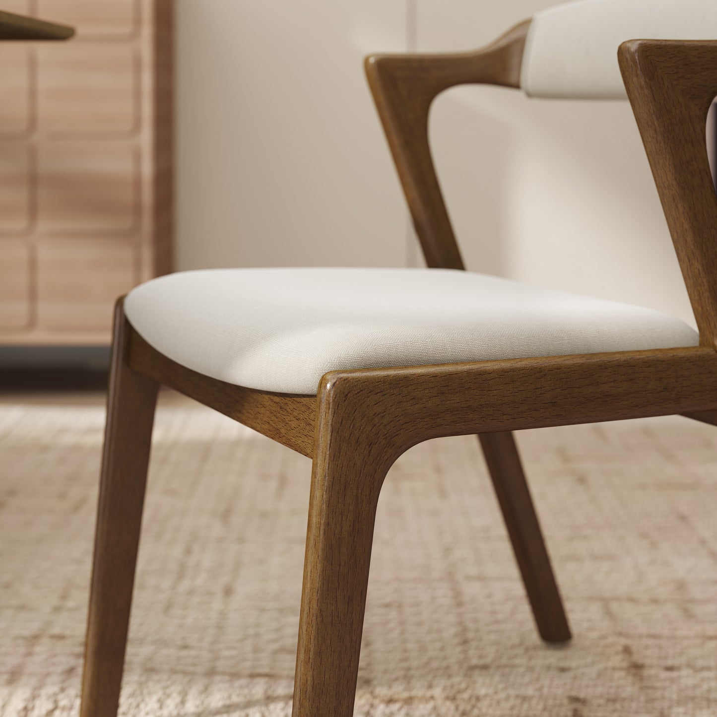 Roundhill Furniture Arnott 5-Piece Dining Set, Round Dining Table with 4 Stylish Chairs, Walnut Finish