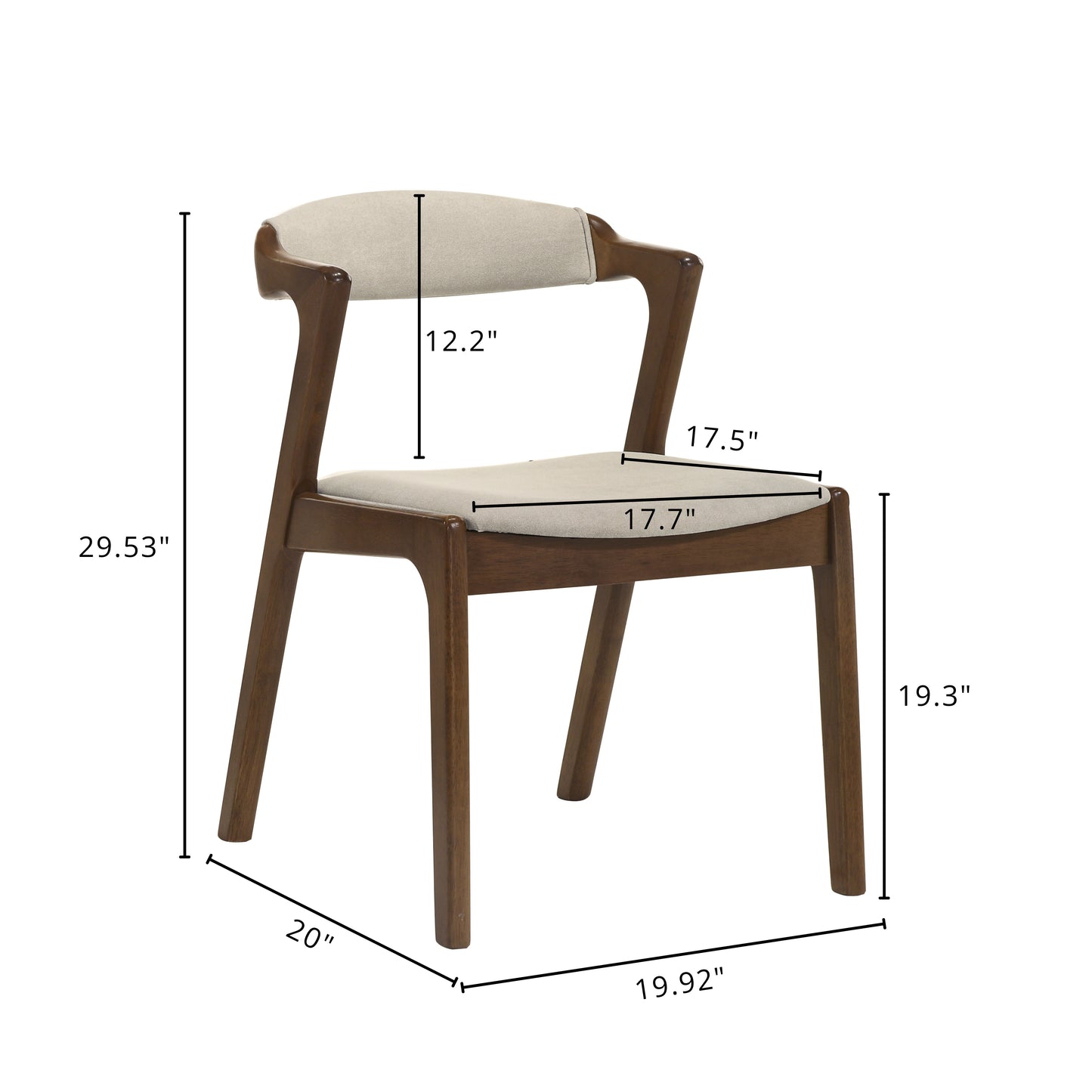 Roundhill Furniture Arnott 5-Piece Dining Set, Round Dining Table with 4 Stylish Chairs, Walnut Finish