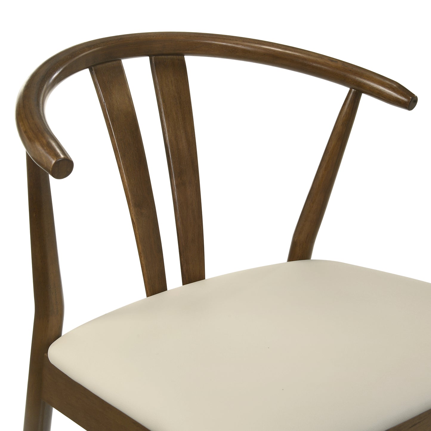 Roundhill Furniture Arnott 5-Piece Dining Set, Round Dining Table with 4 Stylish Chairs, Walnut Finish