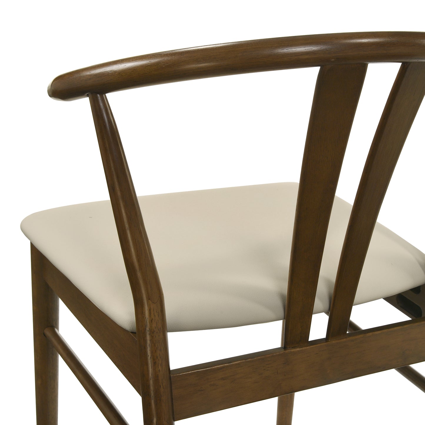 Roundhill Furniture Arnott 5-Piece Dining Set, Round Dining Table with 4 Stylish Chairs, Walnut Finish