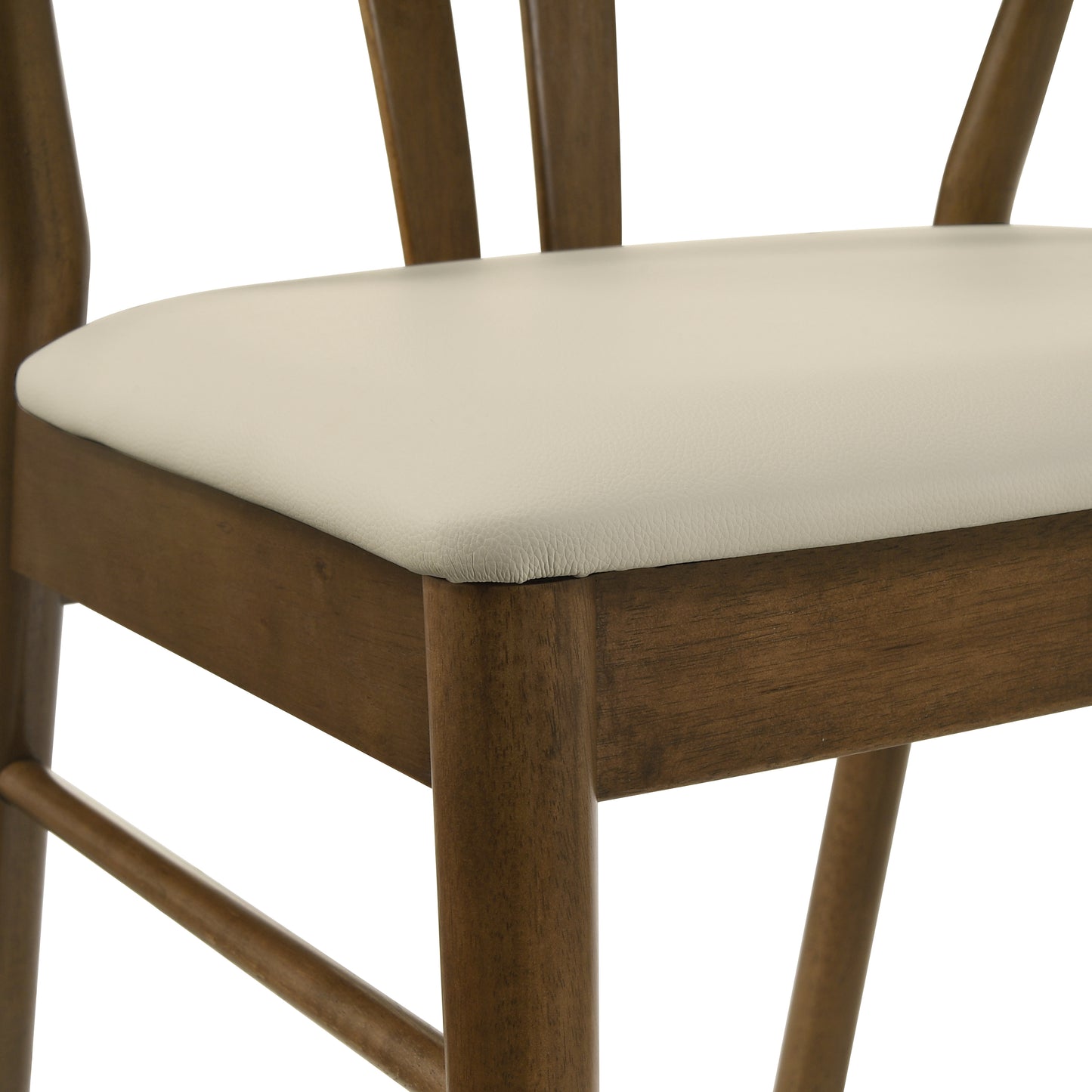 Roundhill Furniture Arnott 5-Piece Dining Set, Round Dining Table with 4 Stylish Chairs, Walnut Finish