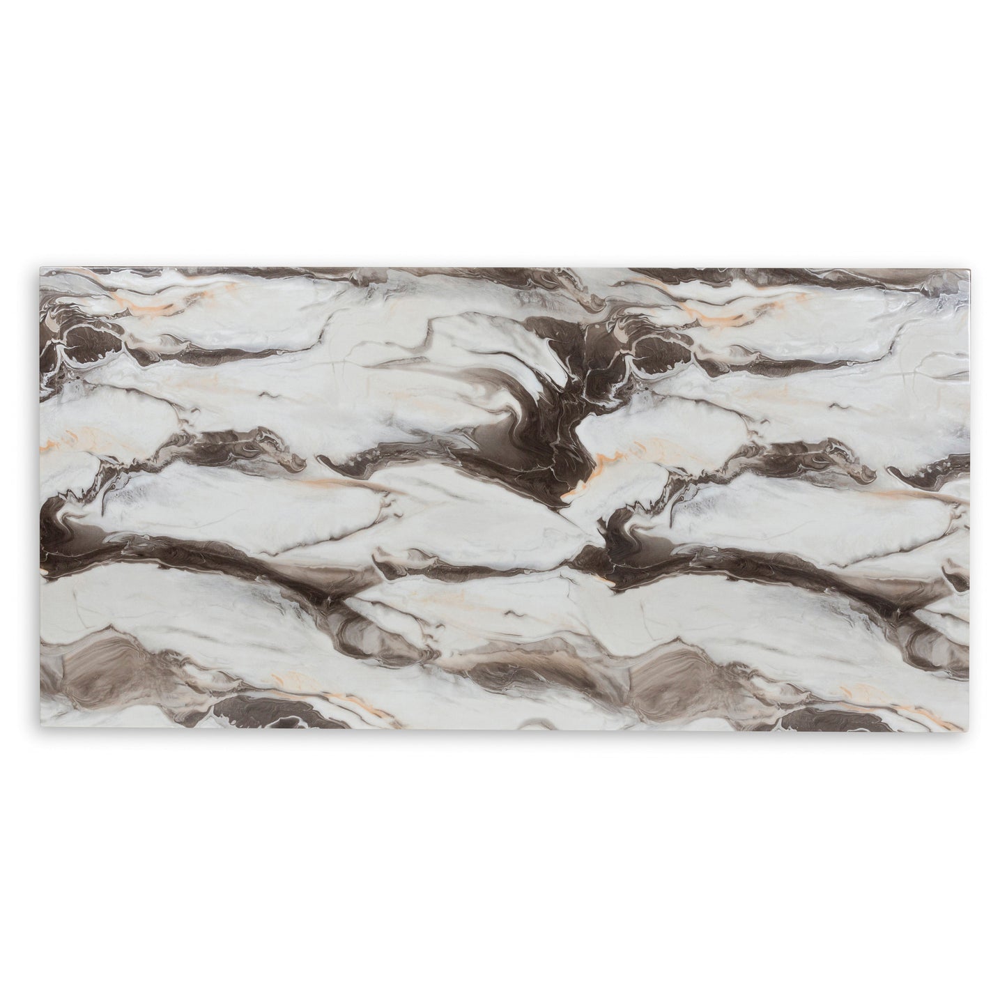 Roundhill Furniture Cavira Modern Faux Marble Dining Table with Double Pedestal Base